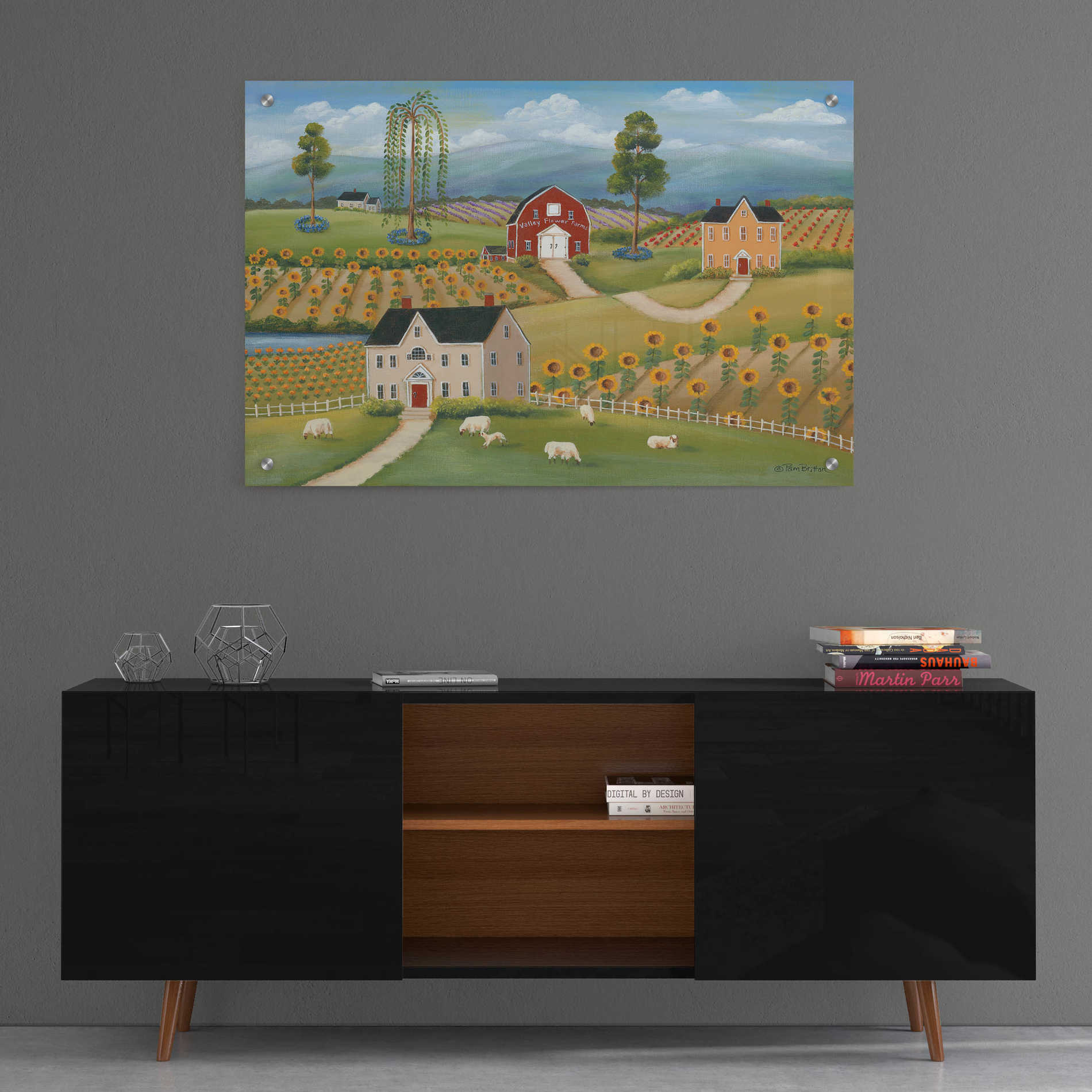 Epic Art 'Valley Flower Farms' by Pam Britton, Acrylic Glass Wall Art,36x24