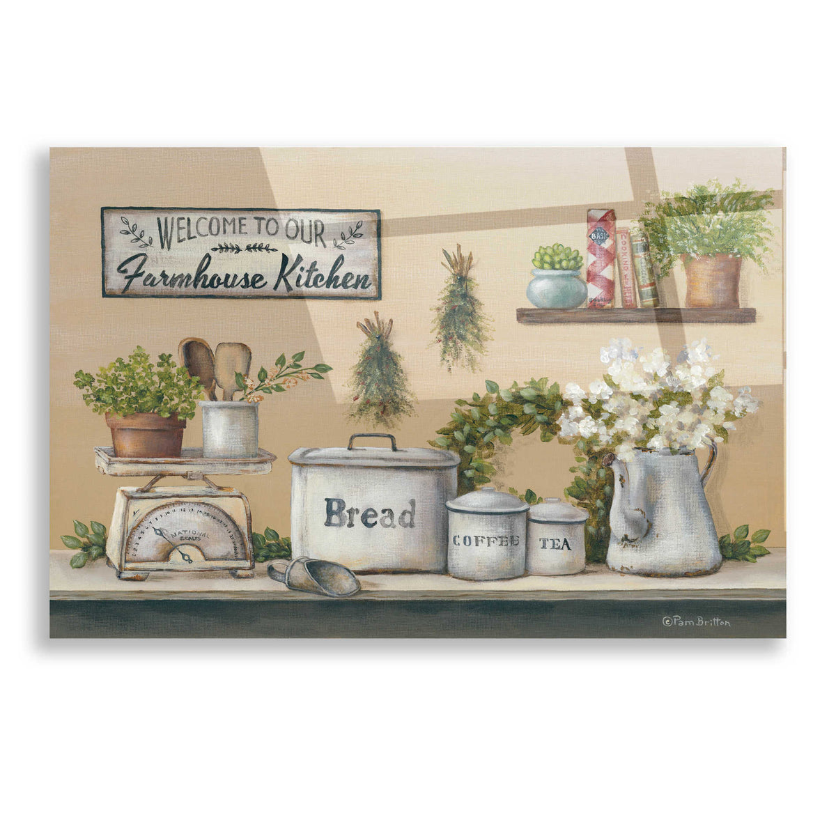 Epic Art 'Garden Farmhouse Kitchen' by Pam Britton, Acrylic Glass Wall Art