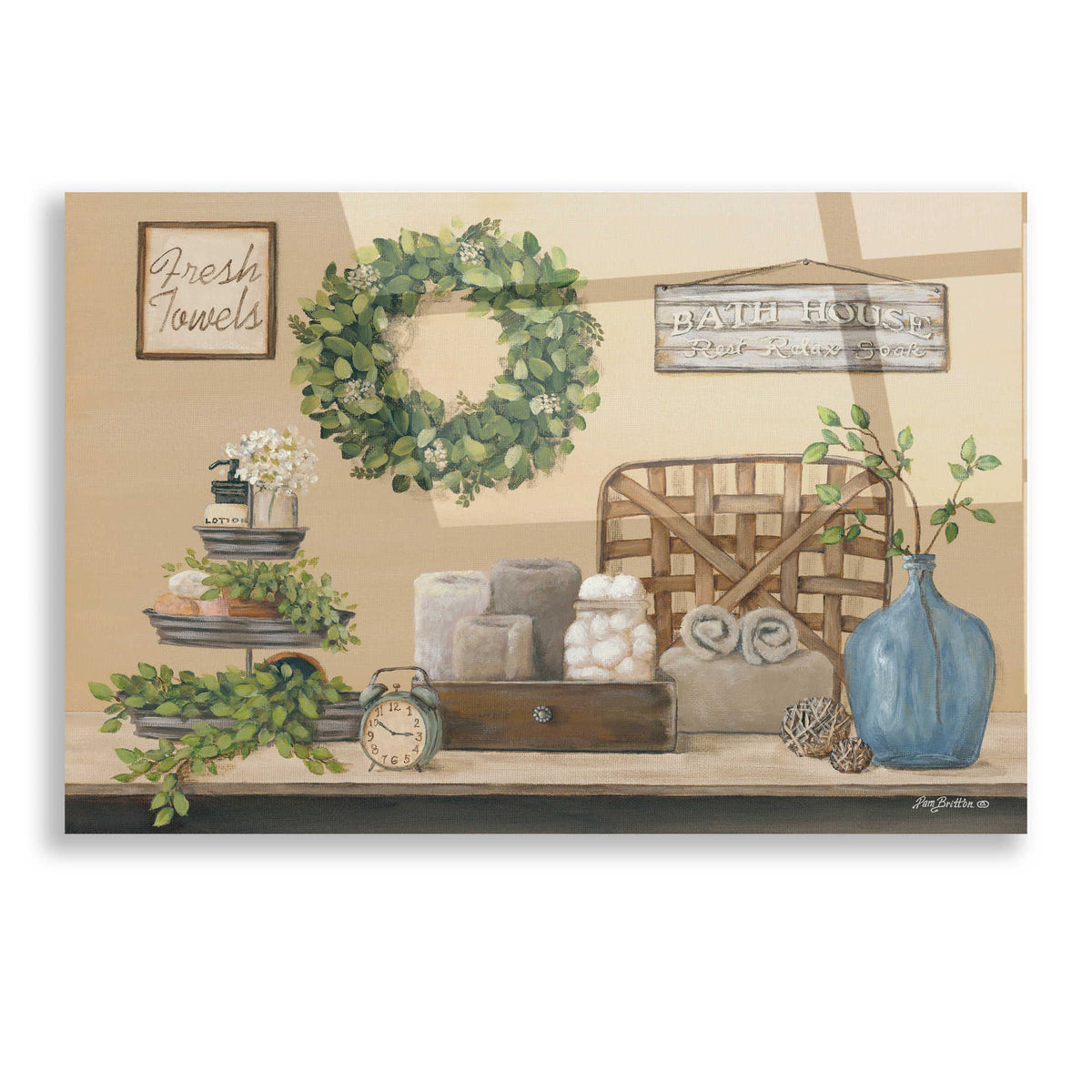 Epic Art 'Farmhouse Bath I' by Pam Britton, Acrylic Glass Wall Art
