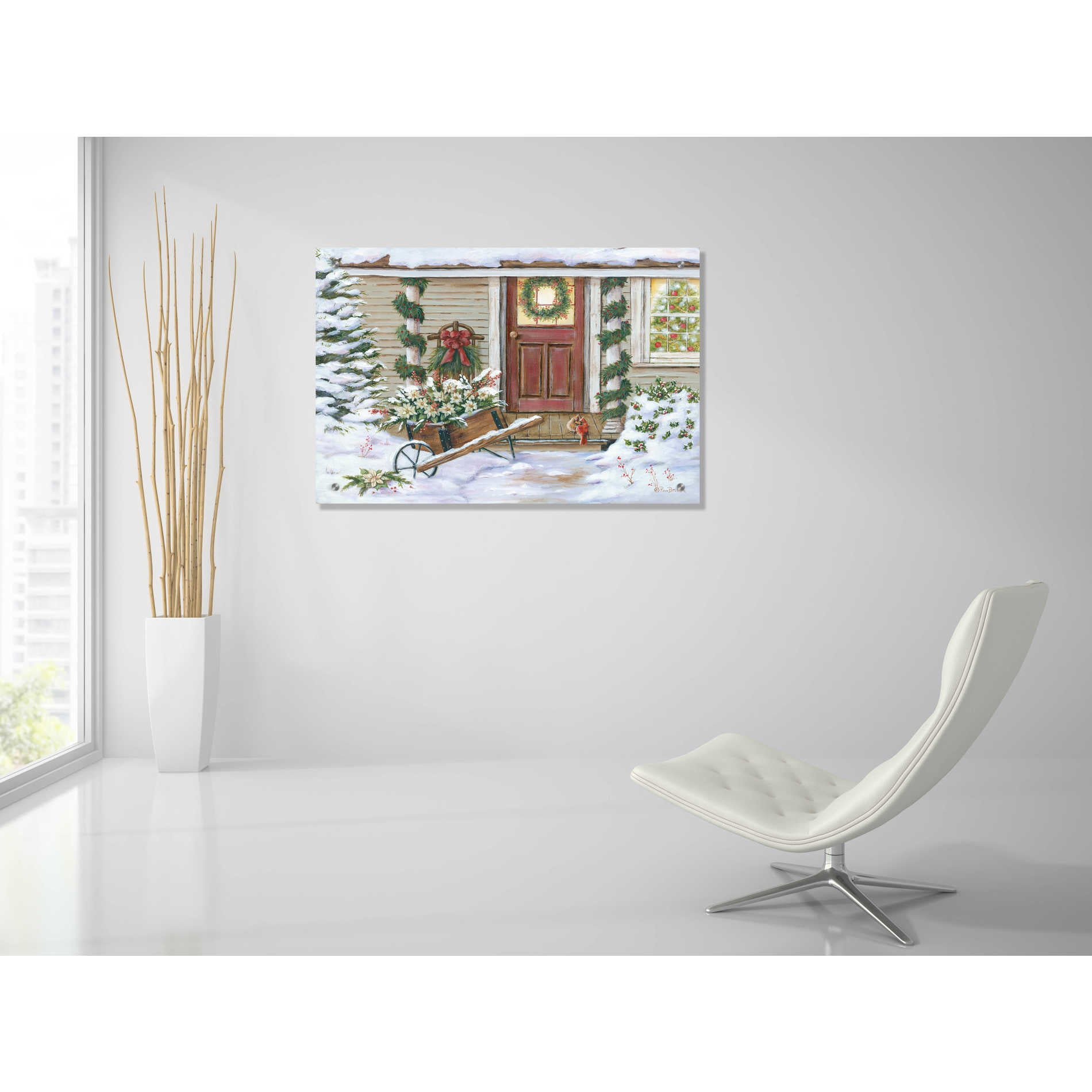 Epic Art 'Holiday Porch' by Pam Britton, Acrylic Glass Wall Art,36x24