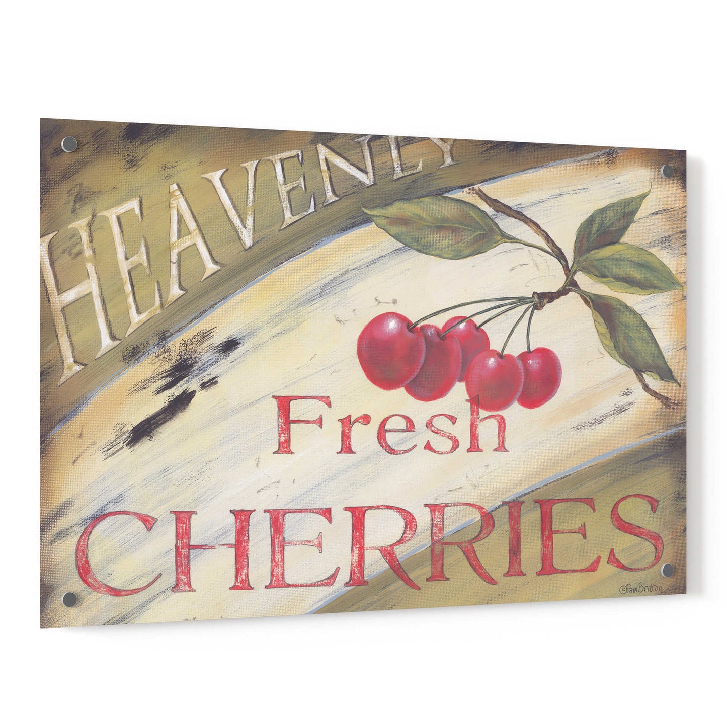 Epic Art 'Heavenly Cherries' by Pam Britton, Acrylic Glass Wall Art,36x24