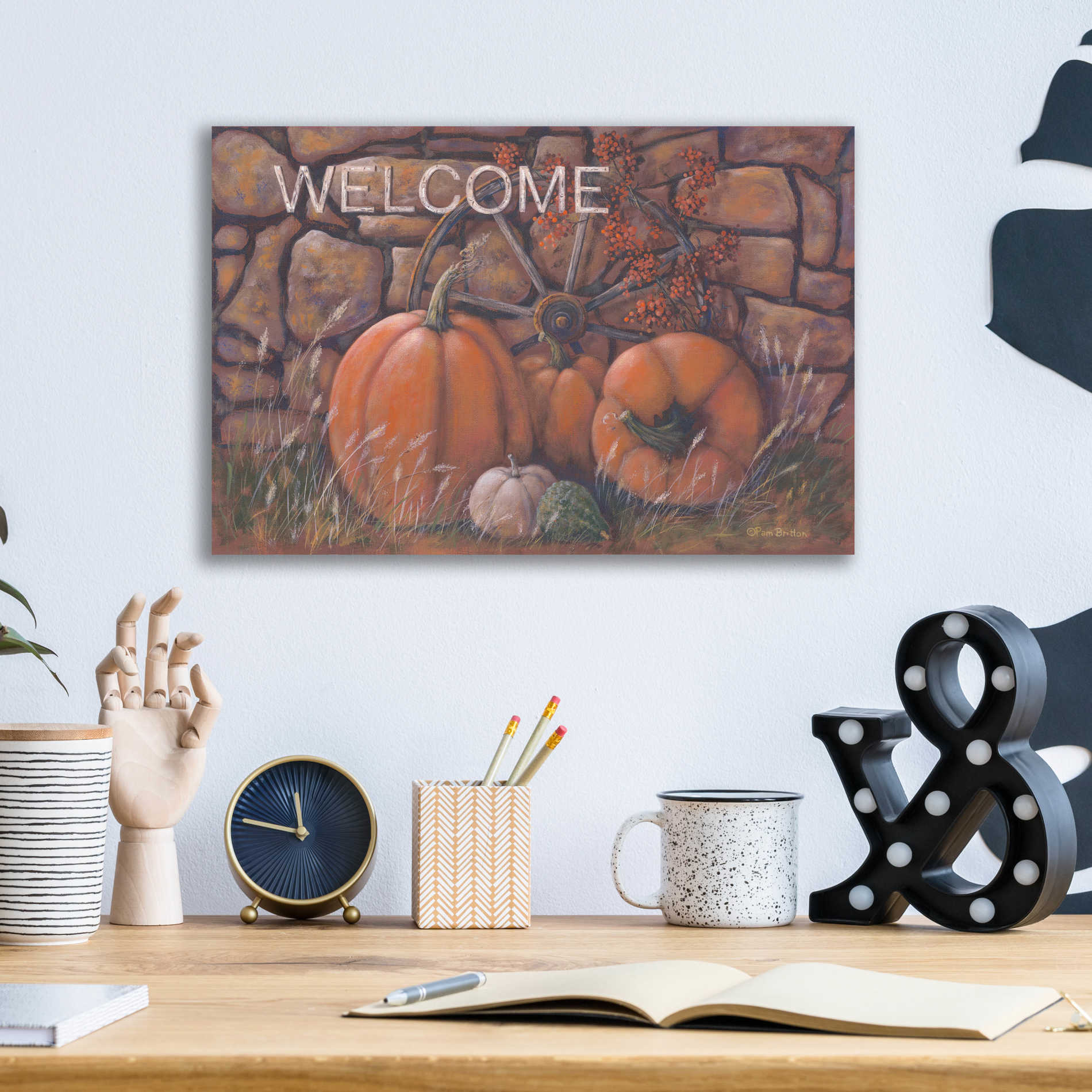 Epic Art 'Autumn Welcome' by Pam Britton, Acrylic Glass Wall Art,16x12