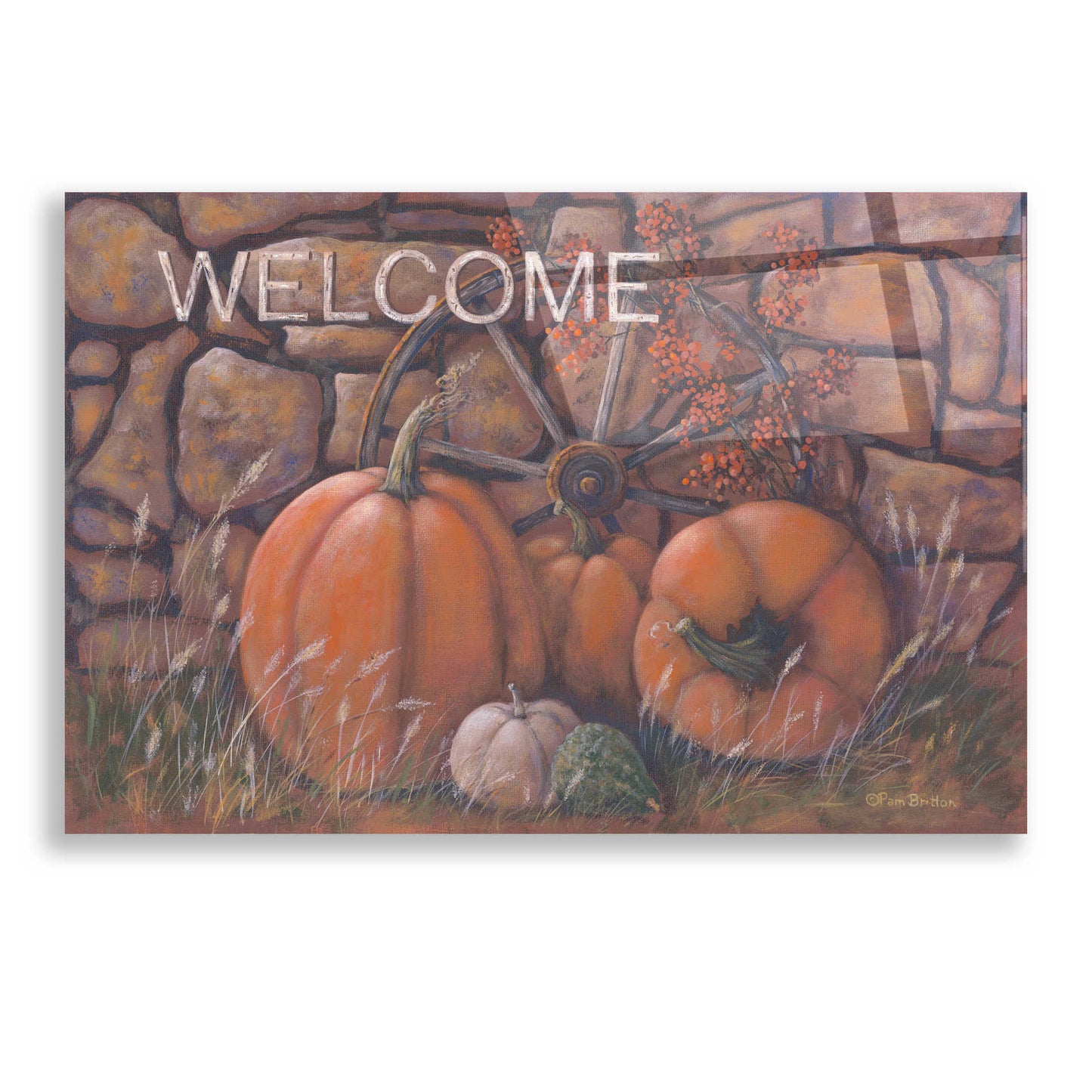 Epic Art 'Autumn Welcome' by Pam Britton, Acrylic Glass Wall Art,24x16