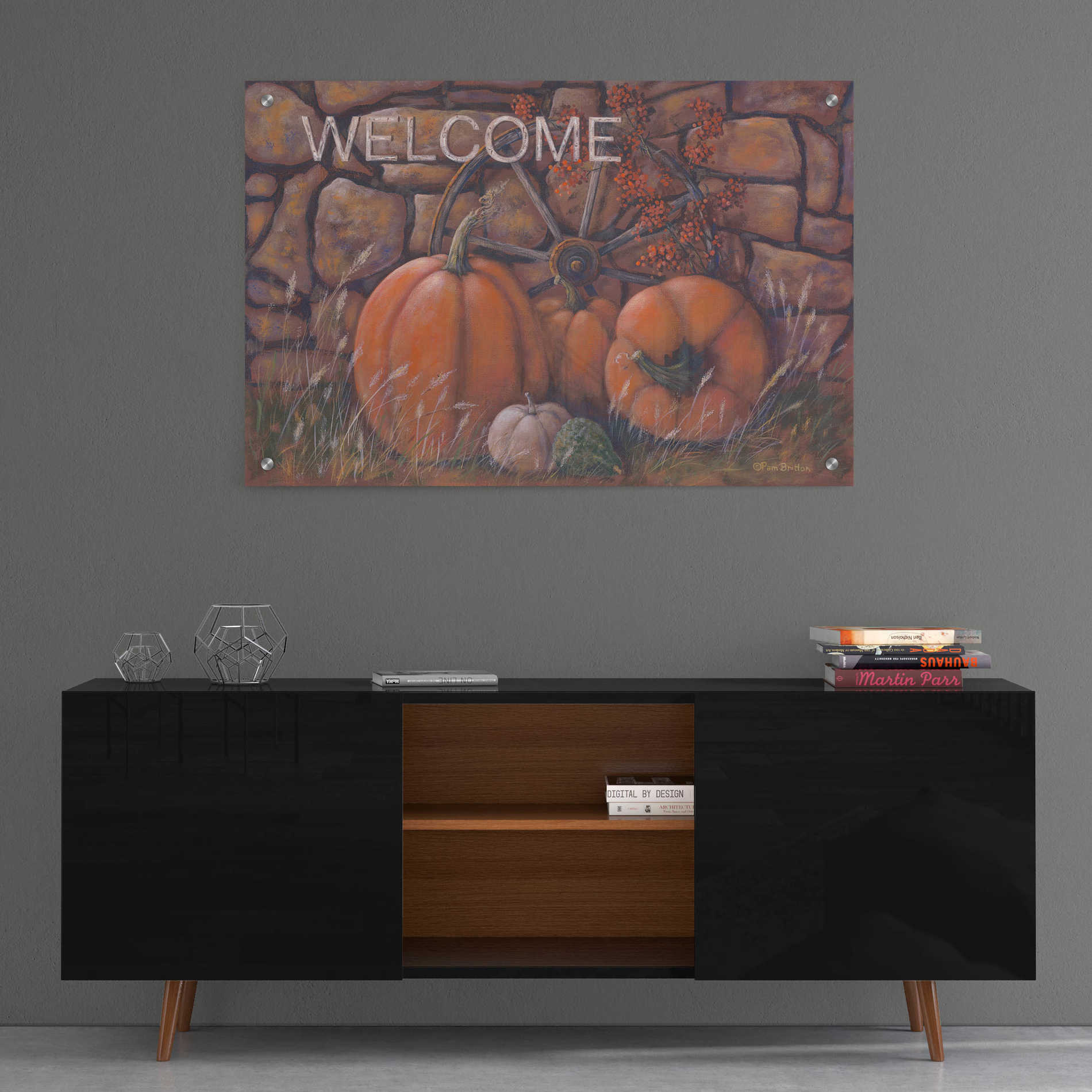 Epic Art 'Autumn Welcome' by Pam Britton, Acrylic Glass Wall Art,36x24