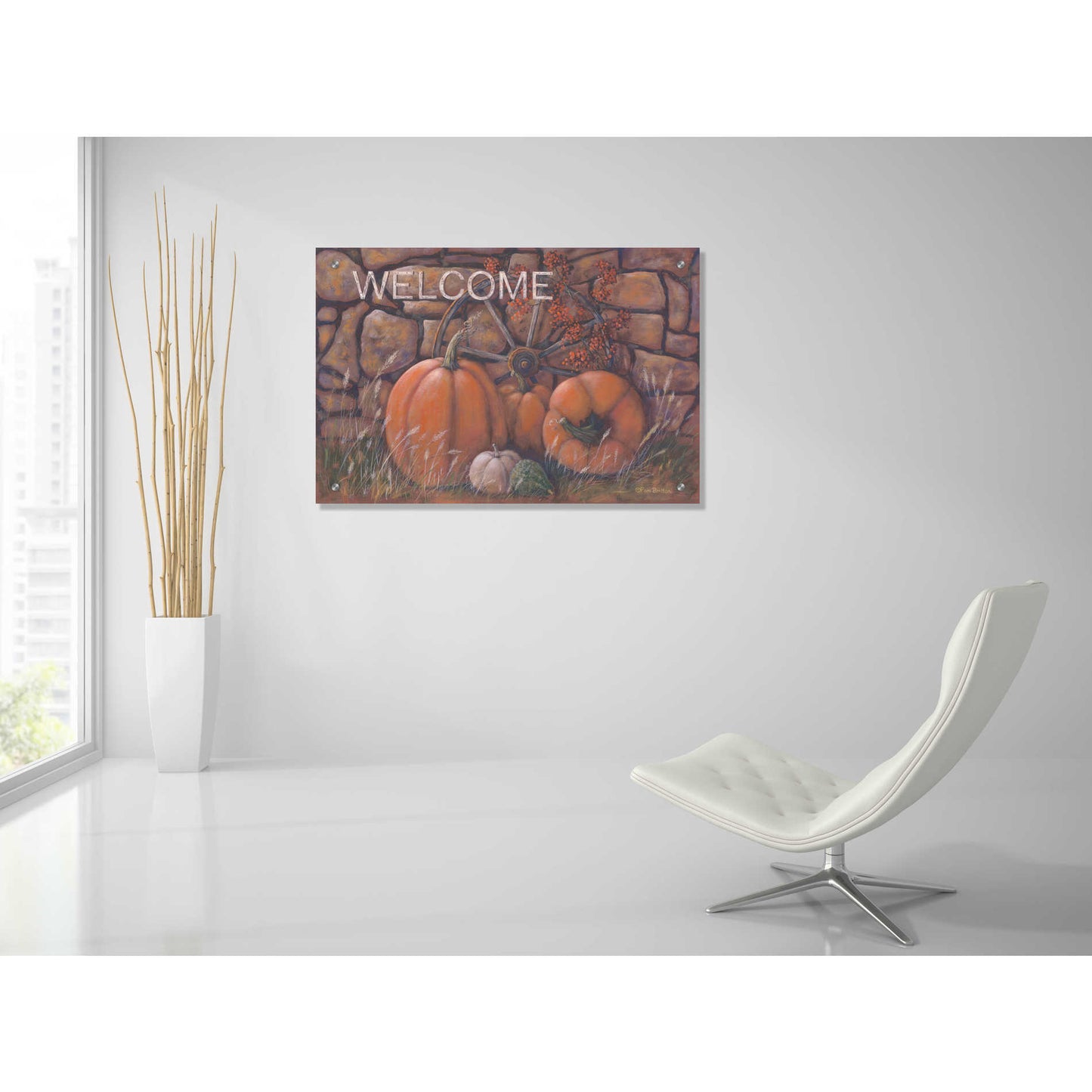 Epic Art 'Autumn Welcome' by Pam Britton, Acrylic Glass Wall Art,36x24