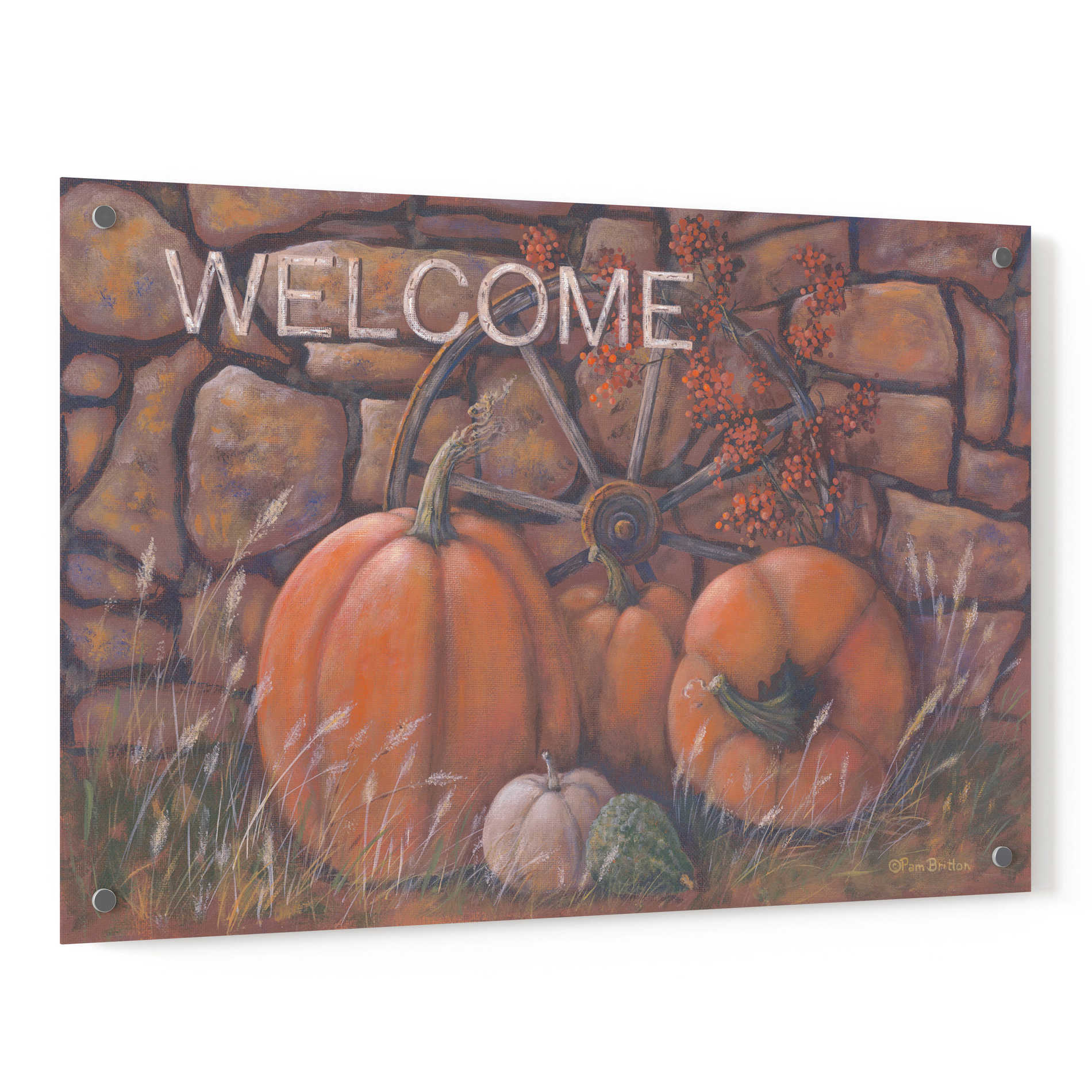 Epic Art 'Autumn Welcome' by Pam Britton, Acrylic Glass Wall Art,36x24