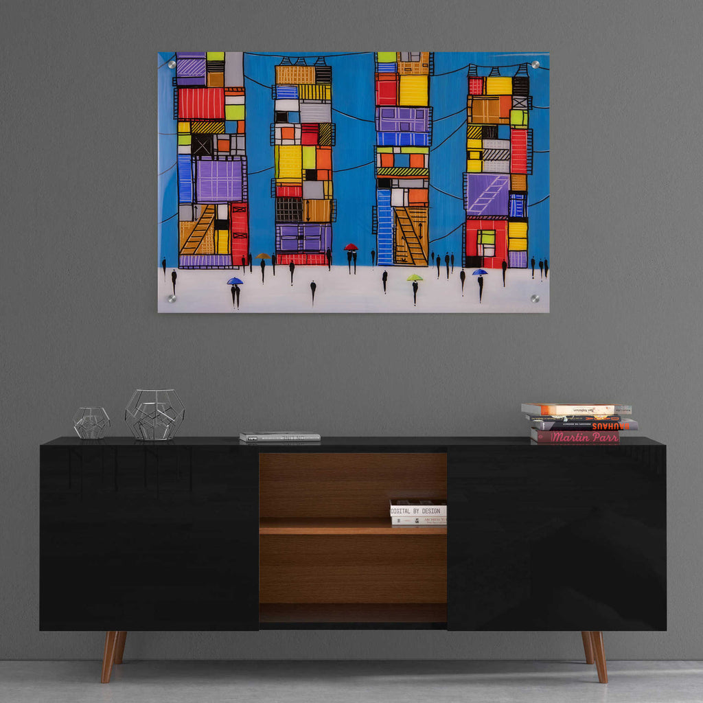 Epic Art 'Rainy Night Walk' by Ekaterina Ermilkina, Acrylic Glass Wall Art,36x24