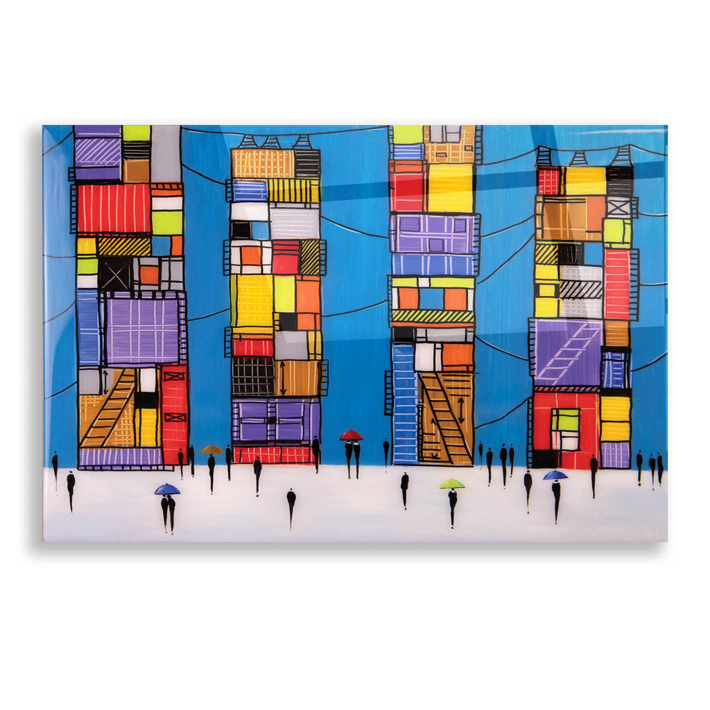 Epic Art 'Rainy Night Walk' by Ekaterina Ermilkina, Acrylic Glass Wall Art