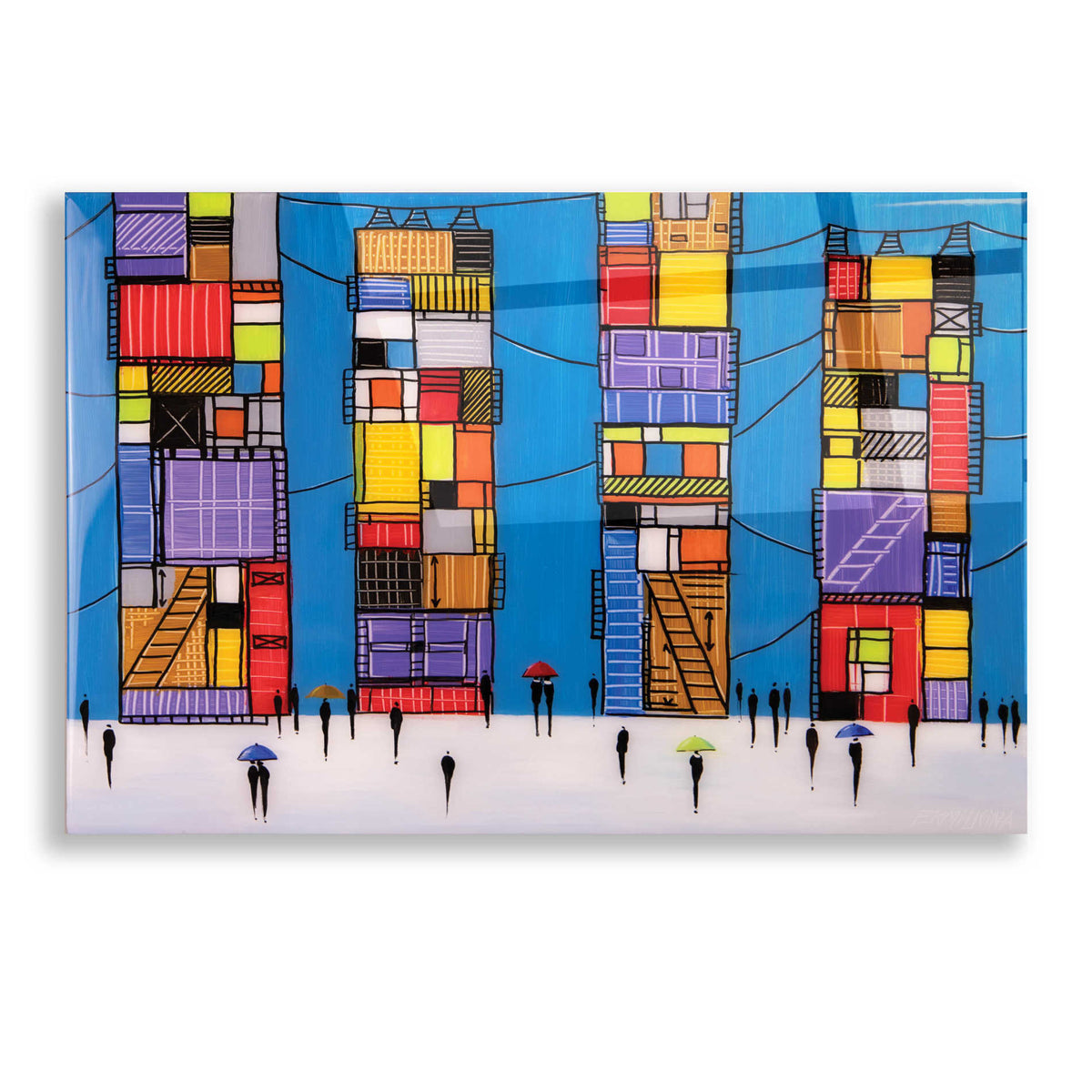 Epic Art 'Rainy Night Walk' by Ekaterina Ermilkina, Acrylic Glass Wall Art