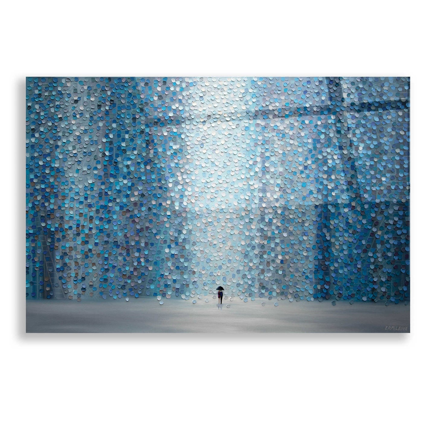 Epic Art 'Blue Rain' by Ekaterina Ermilkina, Acrylic Glass Wall Art,16x12