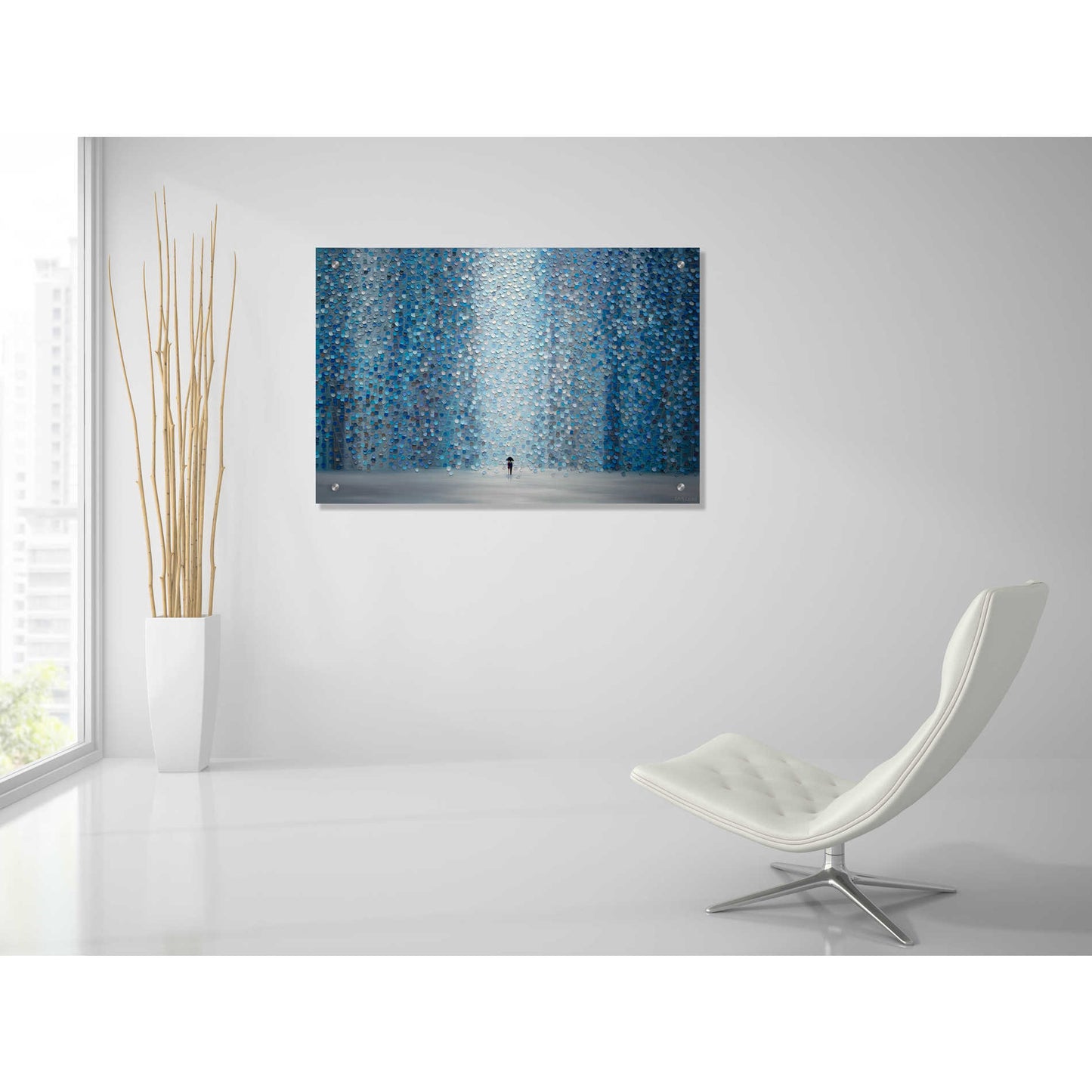 Epic Art 'Blue Rain' by Ekaterina Ermilkina, Acrylic Glass Wall Art,36x24