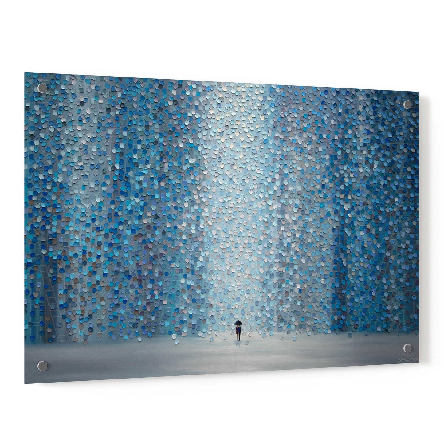 Epic Art 'Blue Rain' by Ekaterina Ermilkina, Acrylic Glass Wall Art,36x24