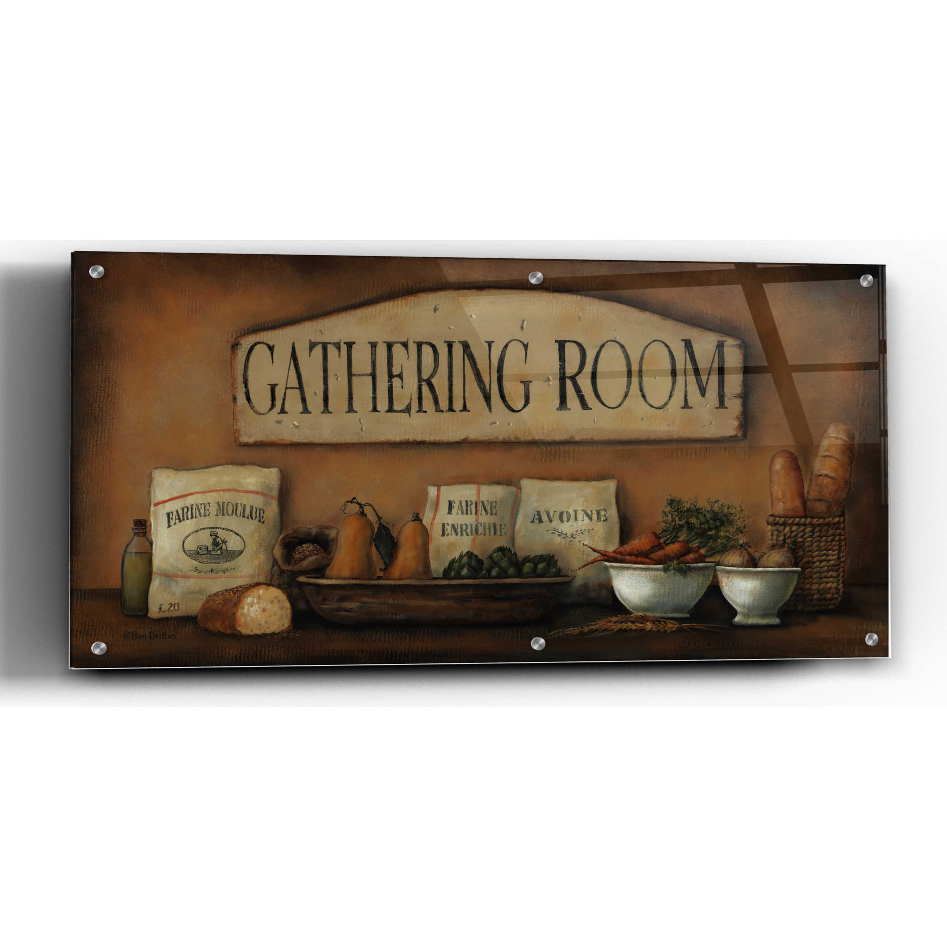 Epic Art 'Gathering Room' by Pam Britton, Acrylic Glass Wall Art,24x12