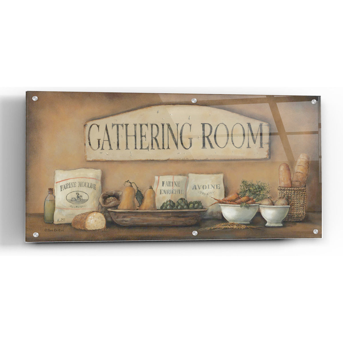 Epic Art 'Gathering Room' by Pam Britton, Acrylic Glass Wall Art,24x12