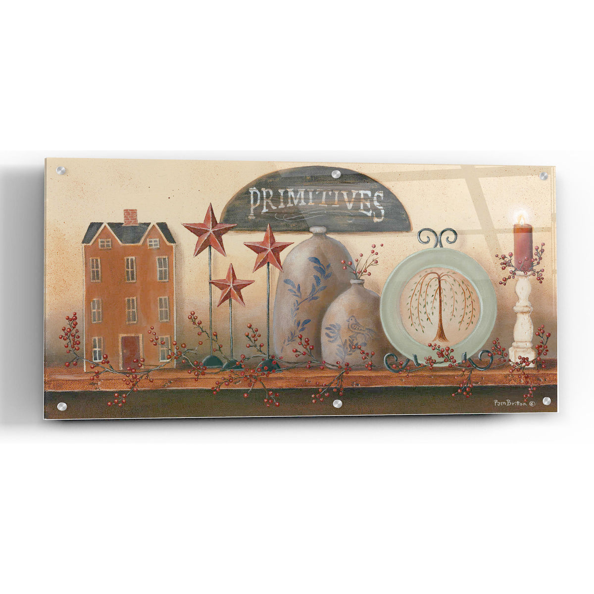 Epic Art 'Primitive Shelf I' by Pam Britton, Acrylic Glass Wall Art