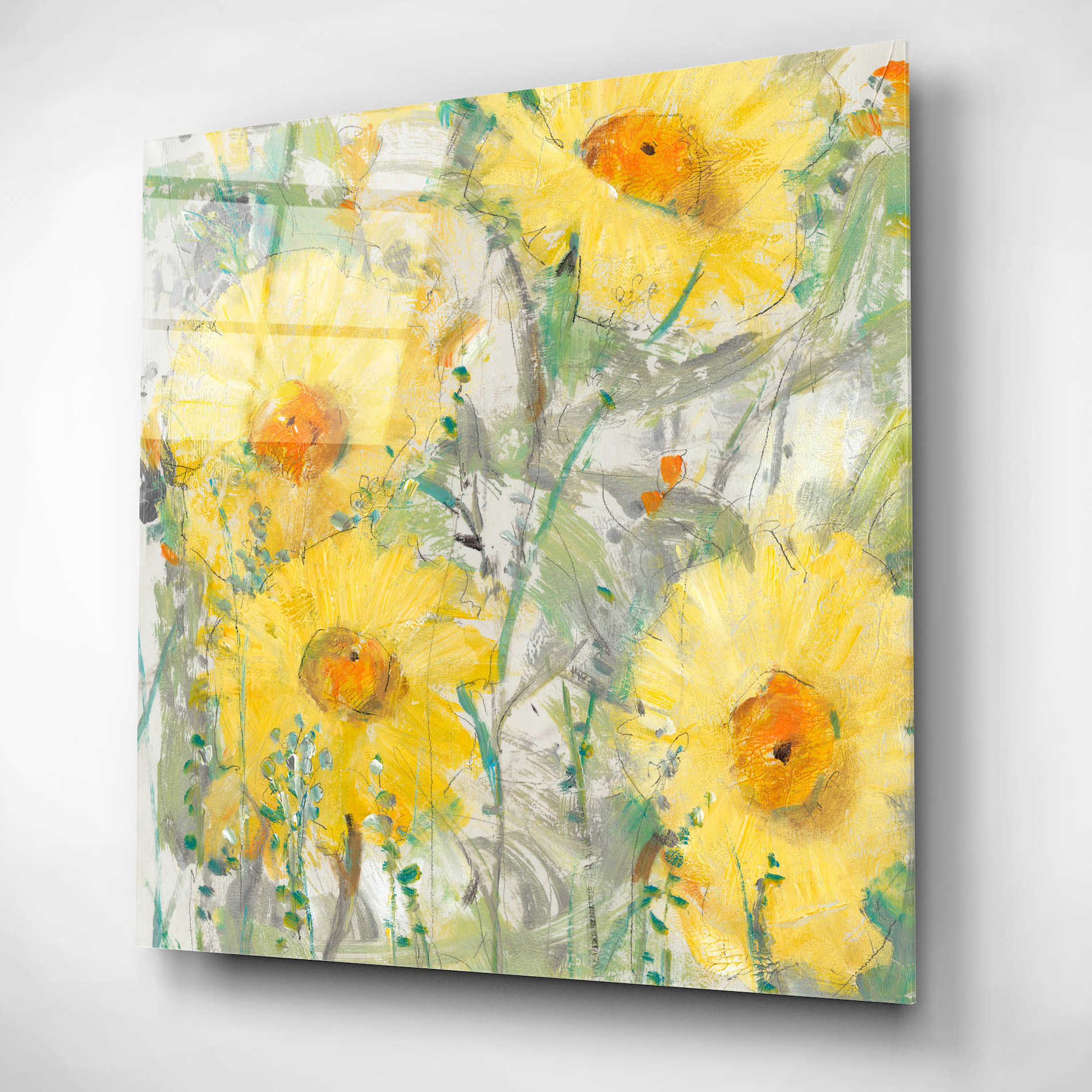 Epic Art 'Yellow Bunch II' by Tim O'Toole, Acrylic Glass Wall Art,12x12