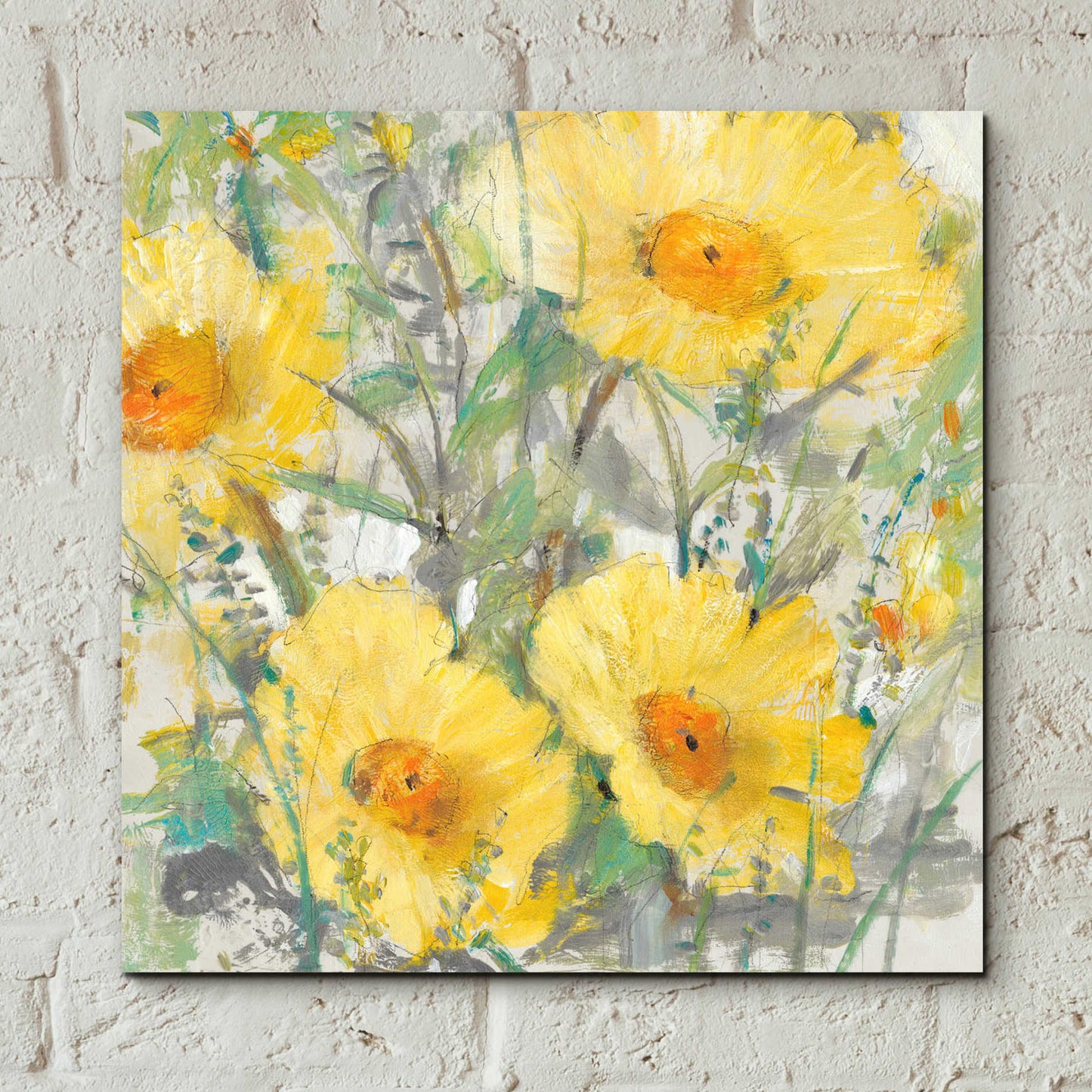 Epic Art 'Yellow Bunch I' by Tim O'Toole, Acrylic Glass Wall Art,12x12