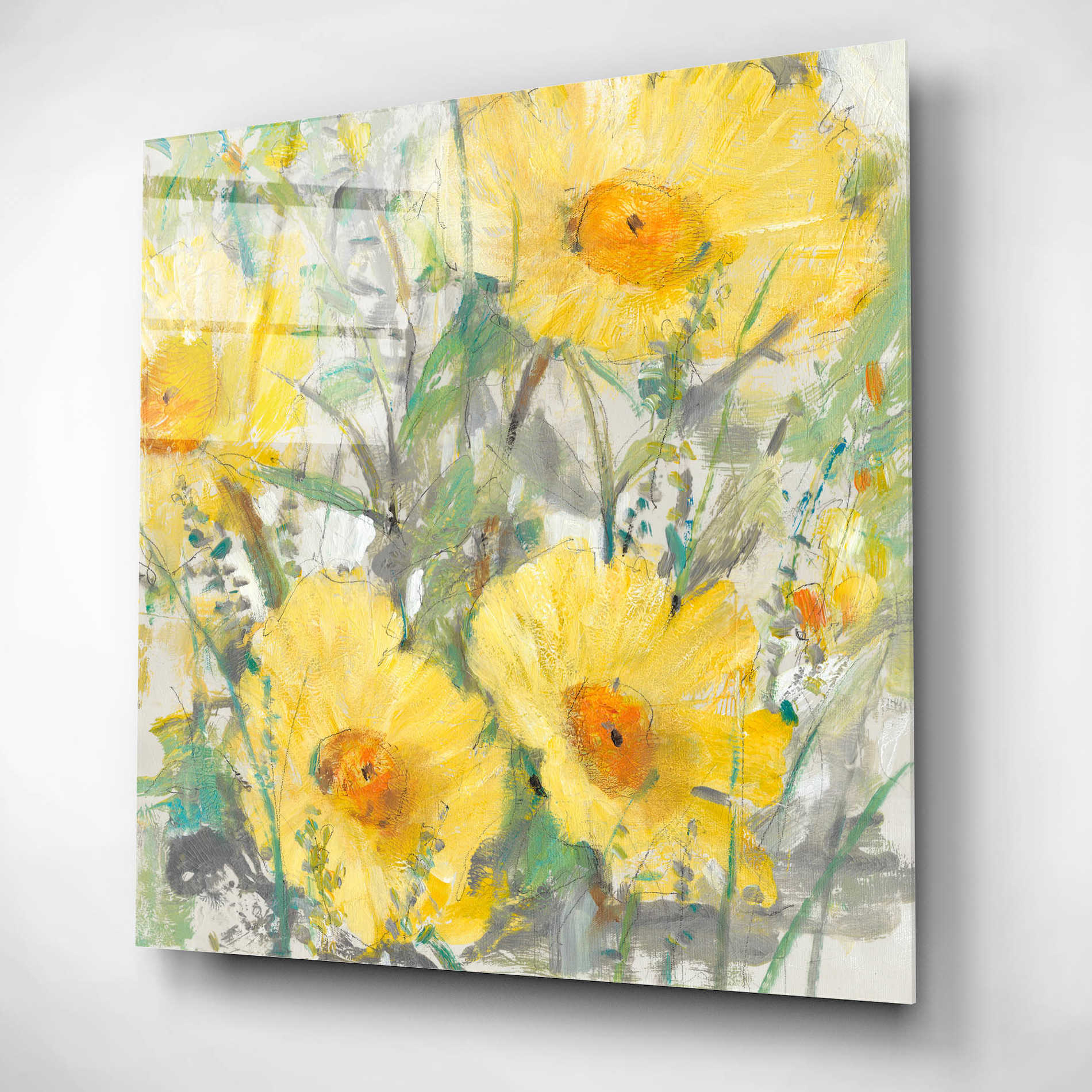 Epic Art 'Yellow Bunch I' by Tim O'Toole, Acrylic Glass Wall Art,12x12