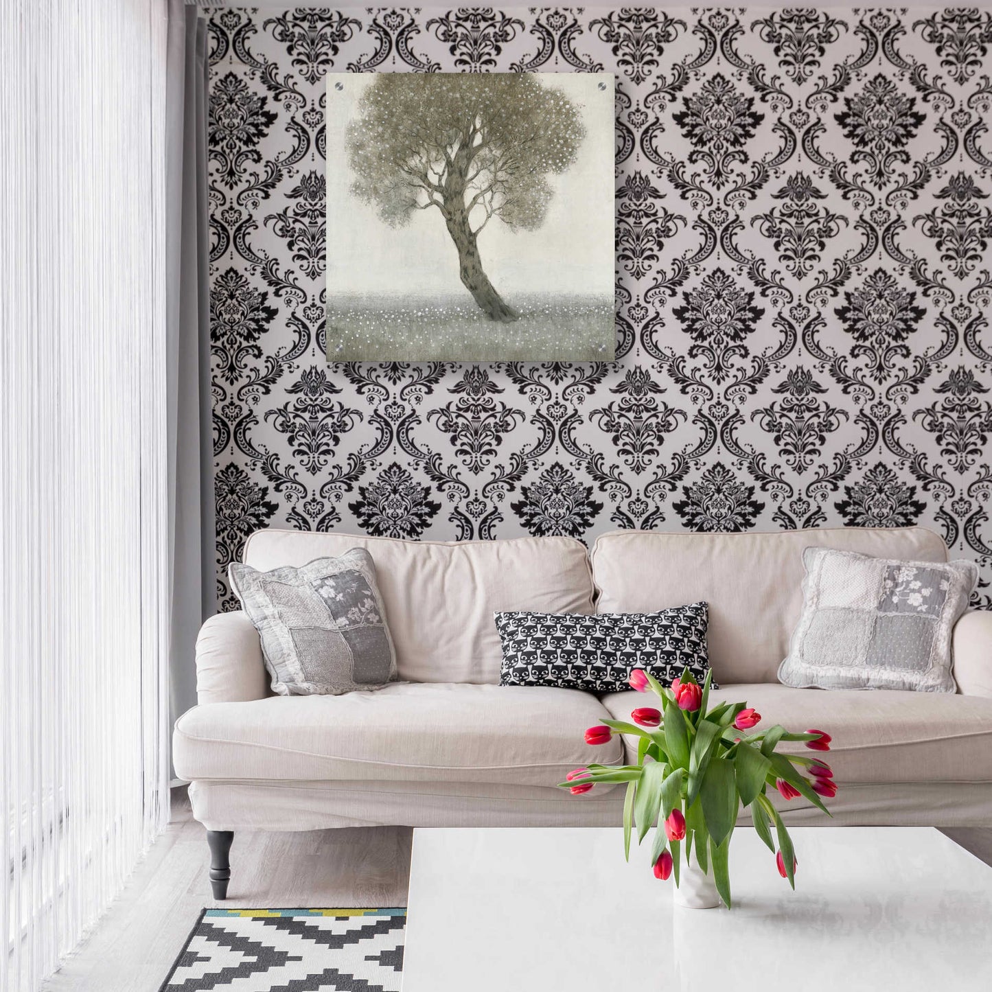 Epic Art 'White Blossom Tree' by Tim O'Toole, Acrylic Glass Wall Art,24x24