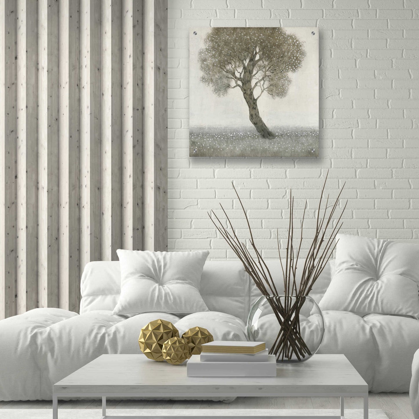 Epic Art 'White Blossom Tree' by Tim O'Toole, Acrylic Glass Wall Art,24x24