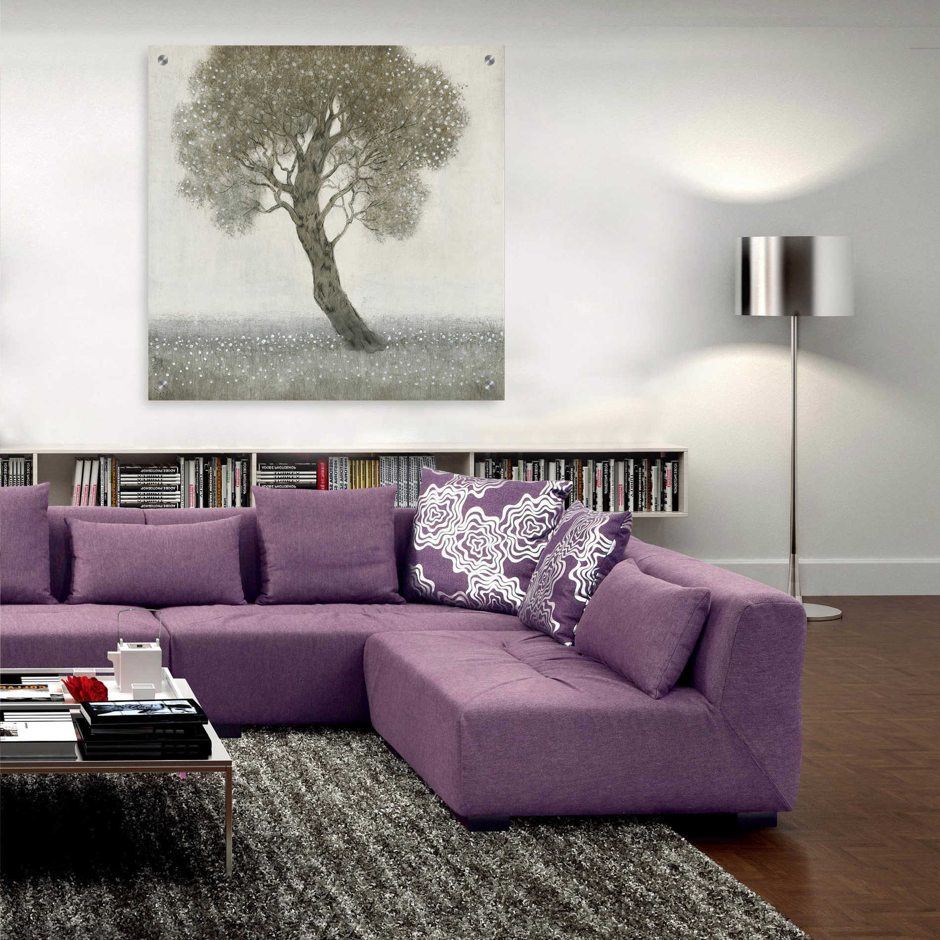 Epic Art 'White Blossom Tree' by Tim O'Toole, Acrylic Glass Wall Art,36x36