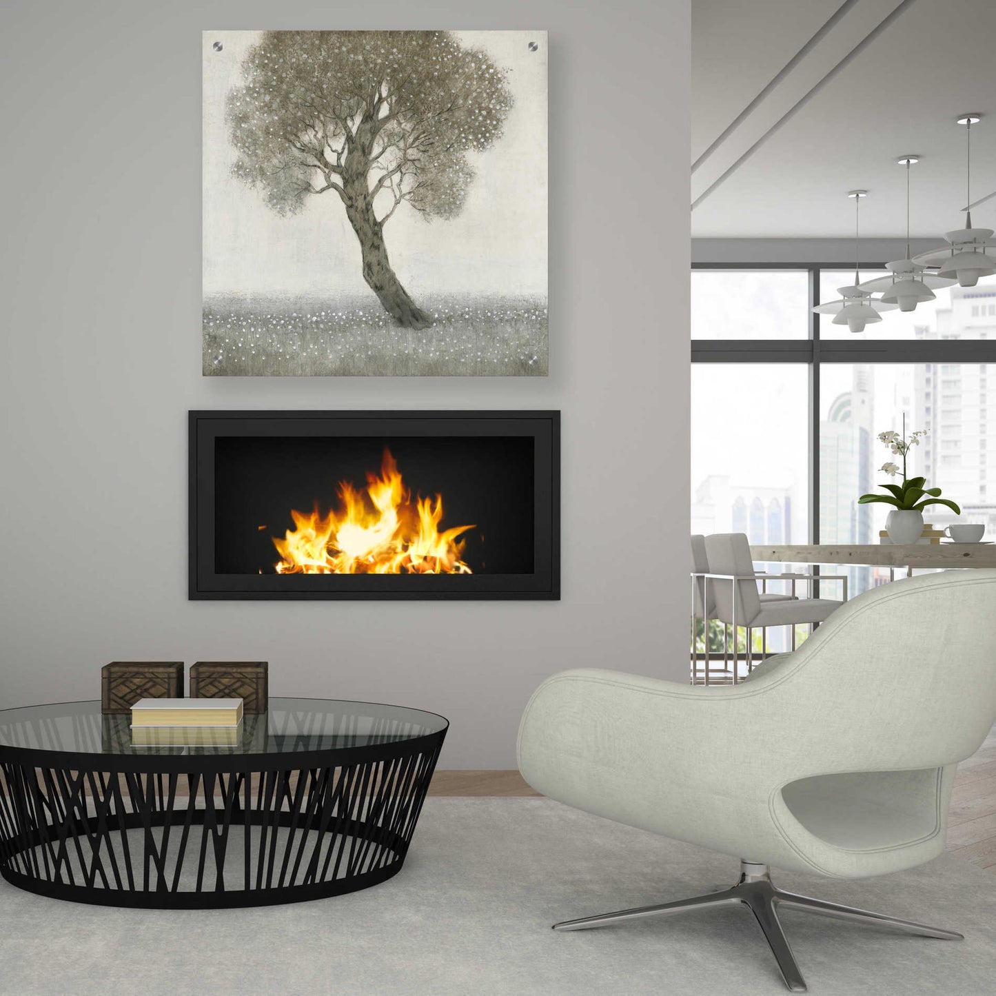 Epic Art 'White Blossom Tree' by Tim O'Toole, Acrylic Glass Wall Art,36x36