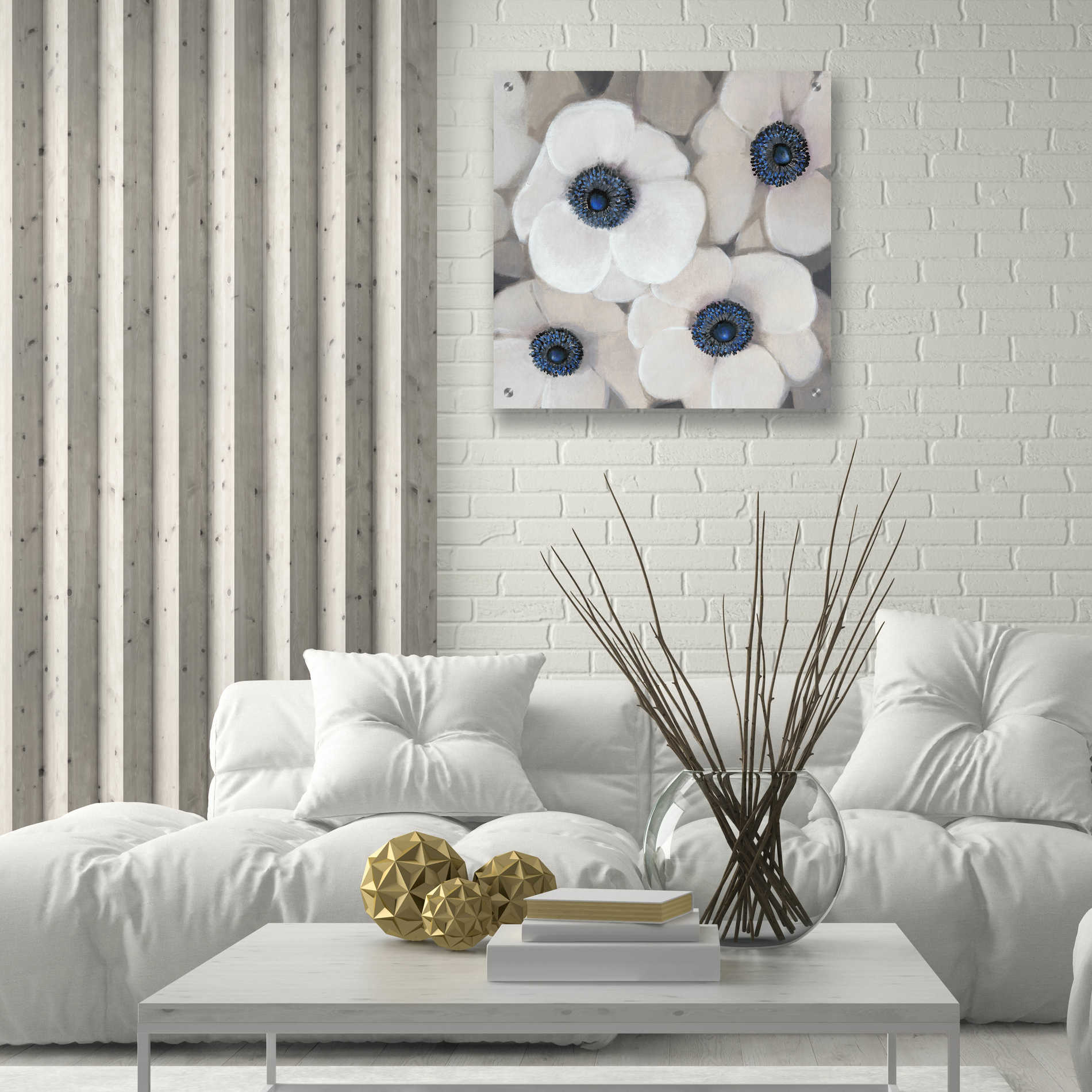 Epic Art 'White Anemone II' by Tim O'Toole, Acrylic Glass Wall Art,24x24