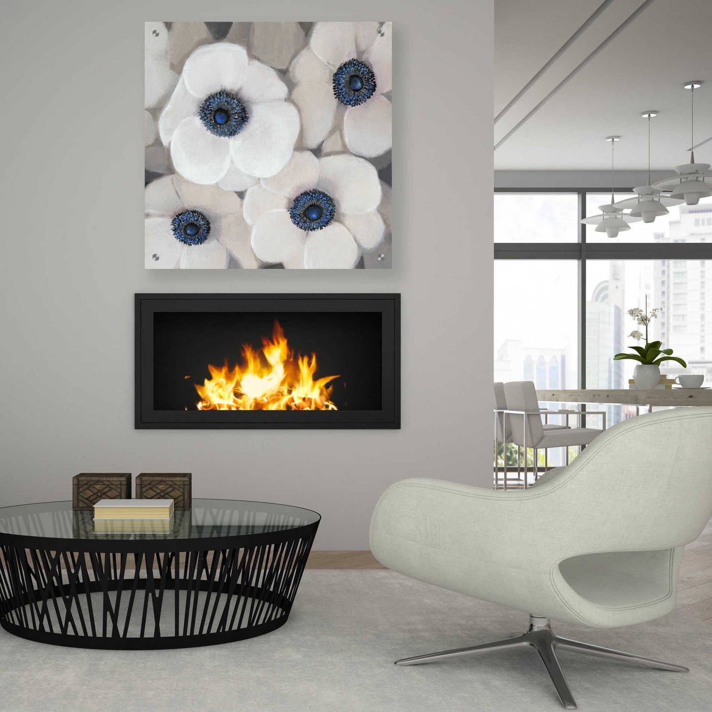 Epic Art 'White Anemone II' by Tim O'Toole, Acrylic Glass Wall Art,36x36