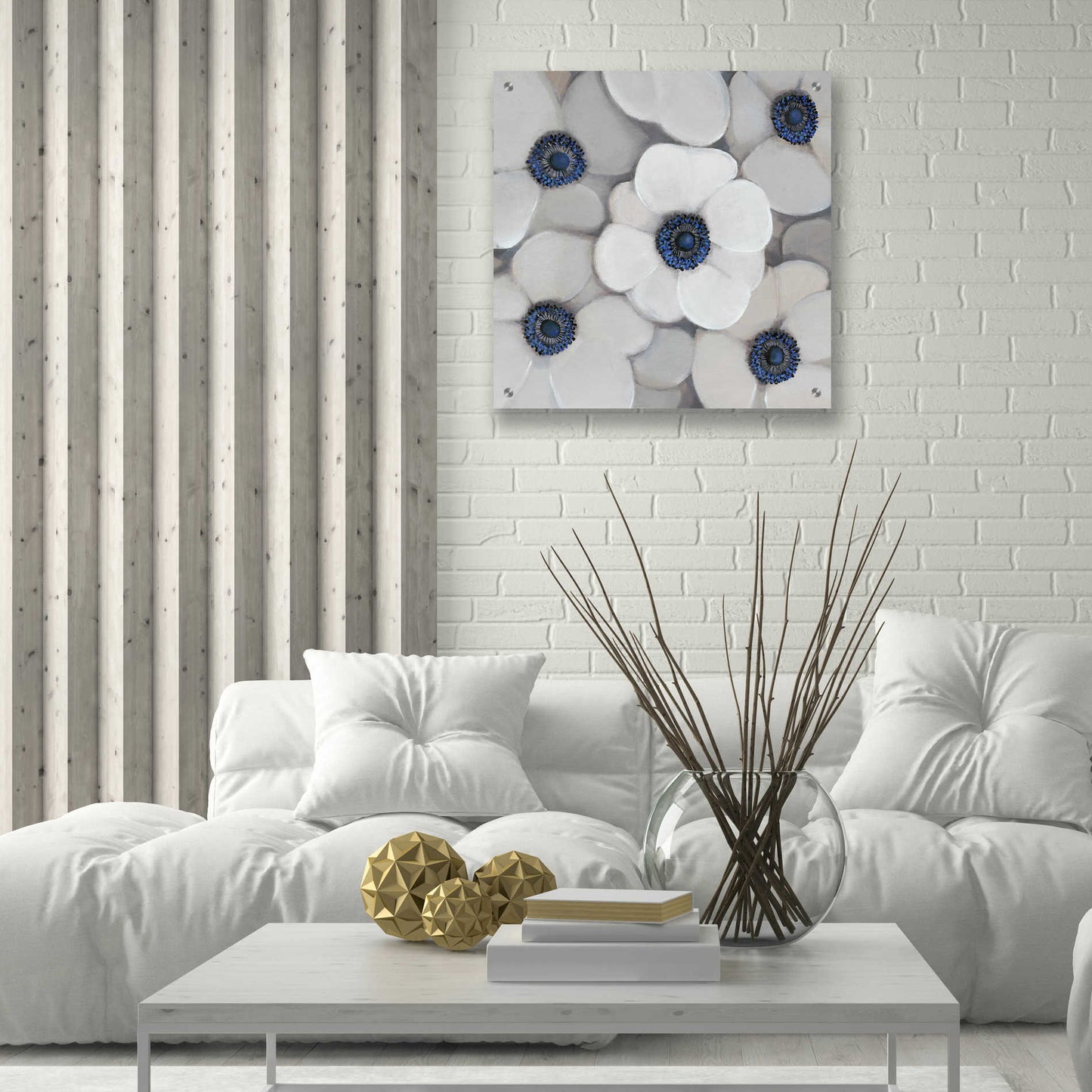 Epic Art 'White Anemone I' by Tim O'Toole, Acrylic Glass Wall Art,24x24