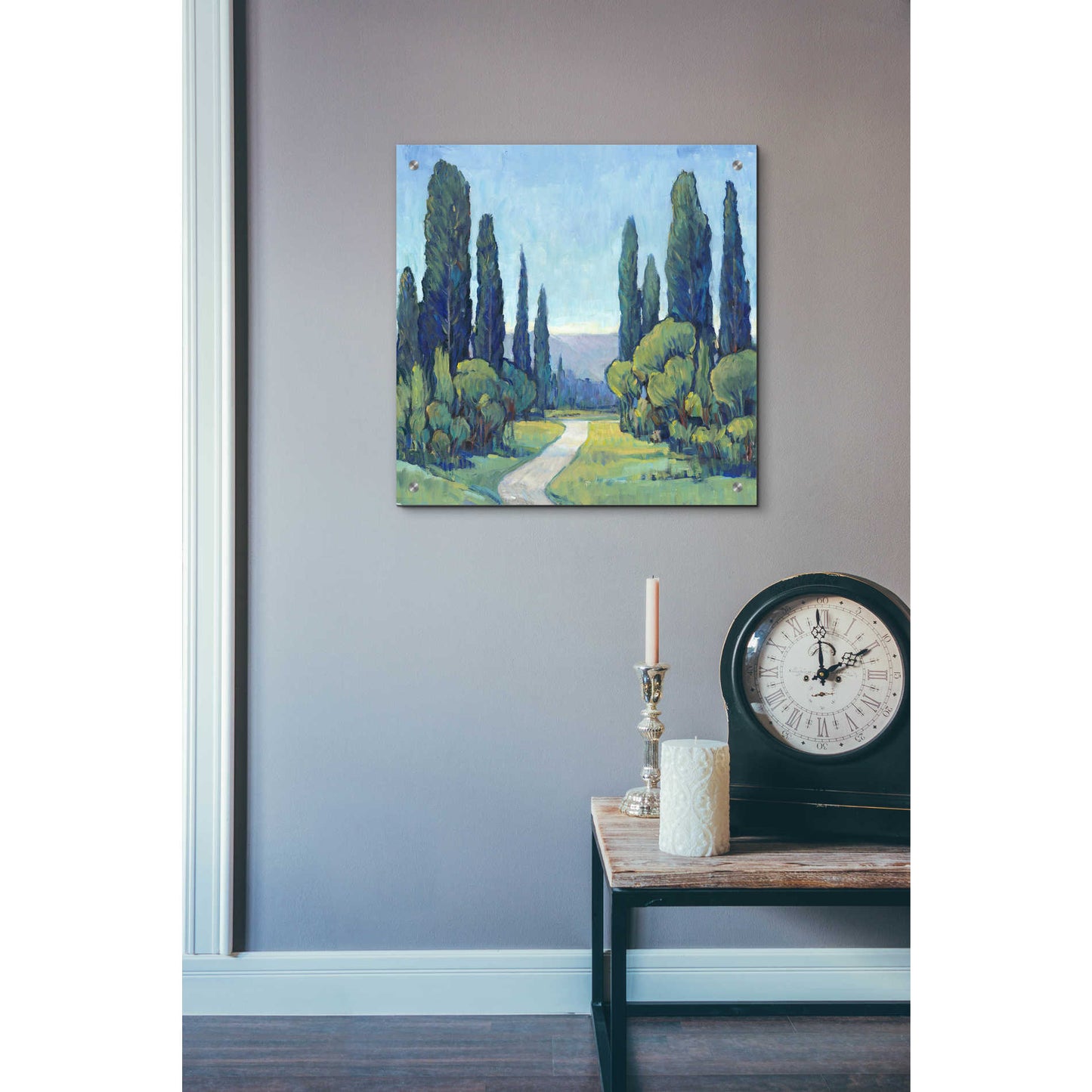 Epic Art 'Cypress Path I' by Tim O'Toole, Acrylic Glass Wall Art,24x24