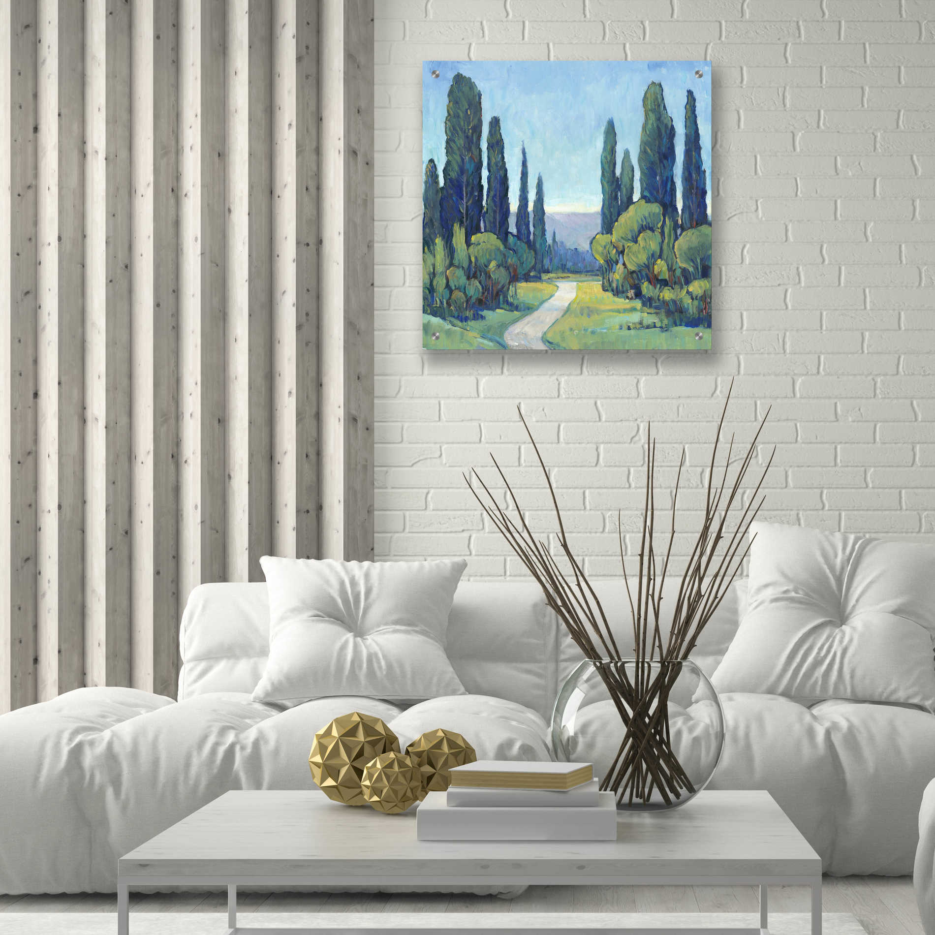 Epic Art 'Cypress Path I' by Tim O'Toole, Acrylic Glass Wall Art,24x24