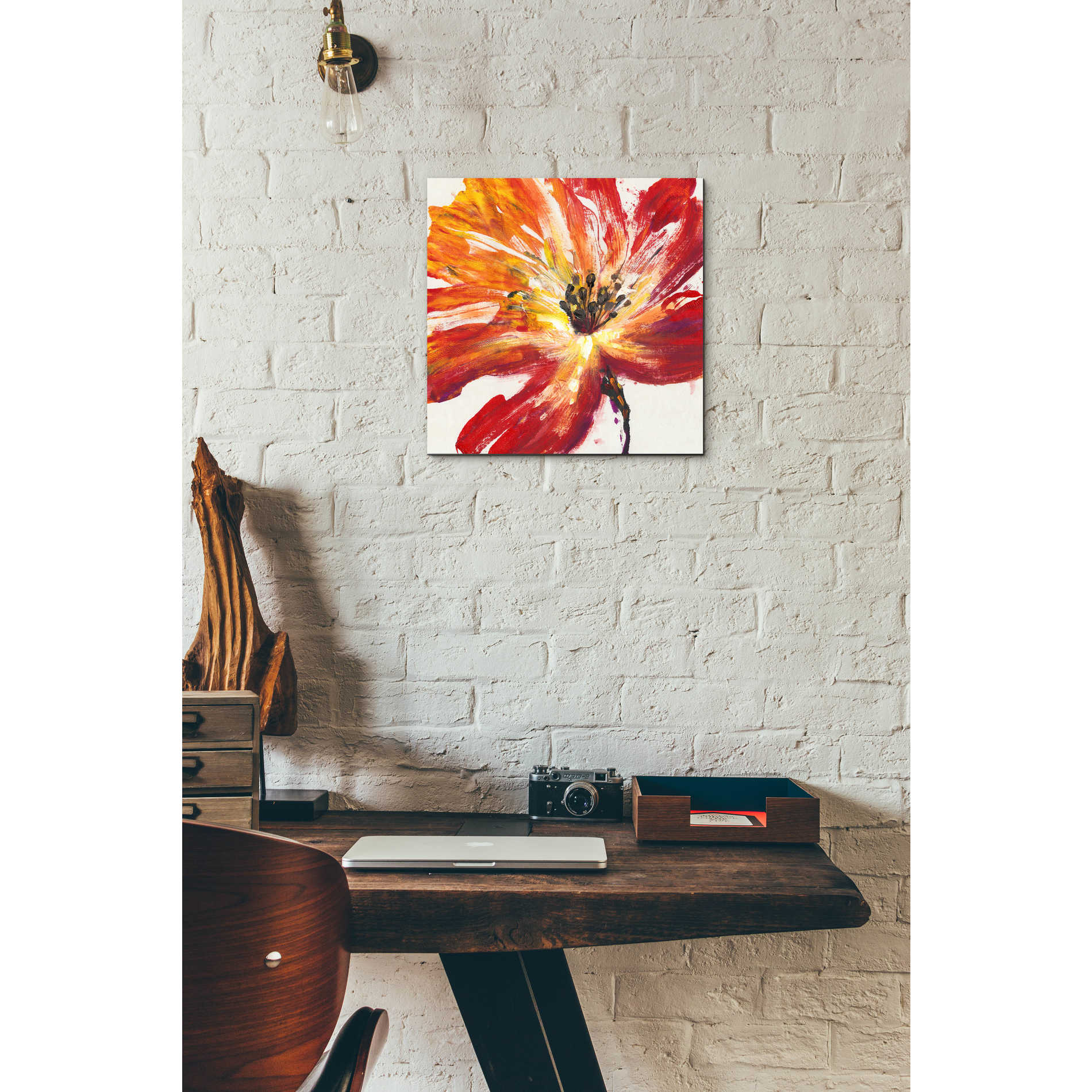 Epic Art 'Fleur Rouge II' by Tim O'Toole, Acrylic Glass Wall Art,12x12