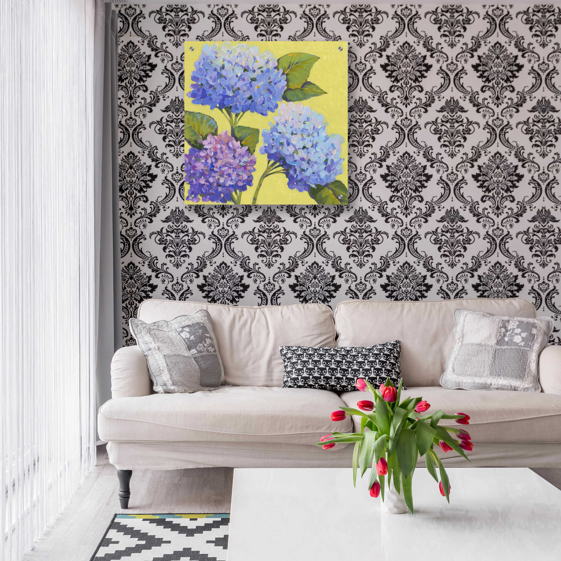 Epic Art 'Spring Hydrangeas II' by Tim O'Toole, Acrylic Glass Wall Art,24x24