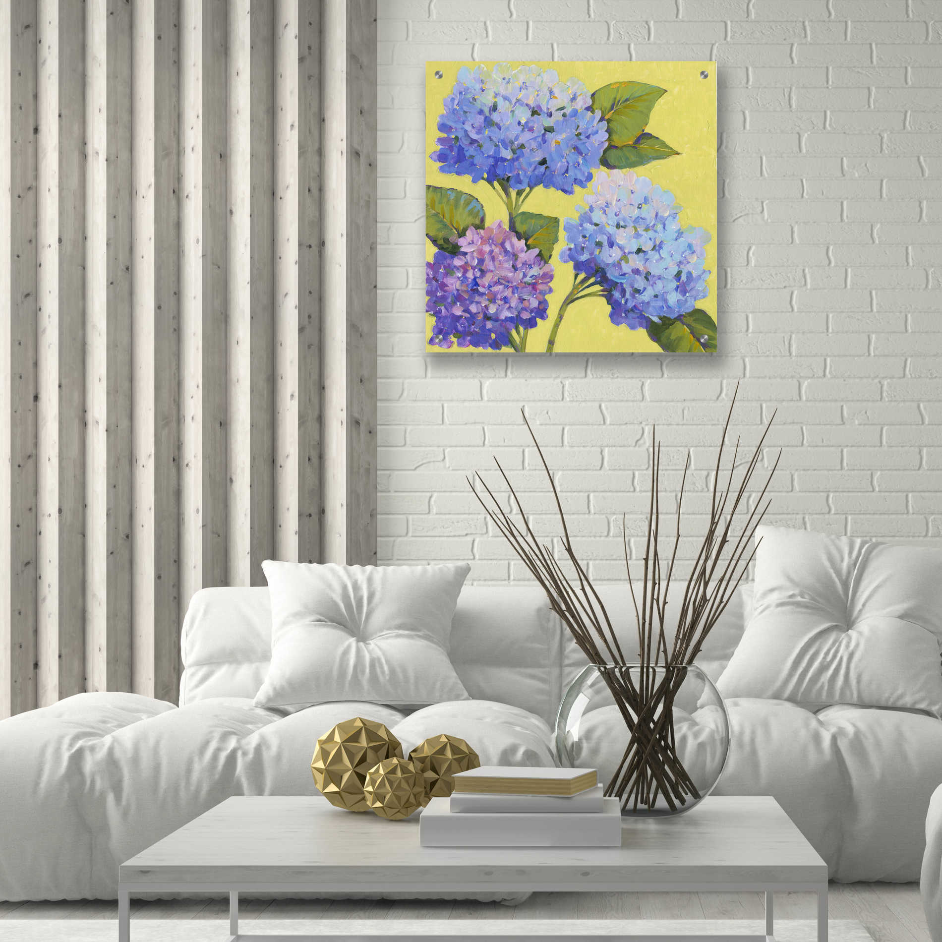 Epic Art 'Spring Hydrangeas II' by Tim O'Toole, Acrylic Glass Wall Art,24x24