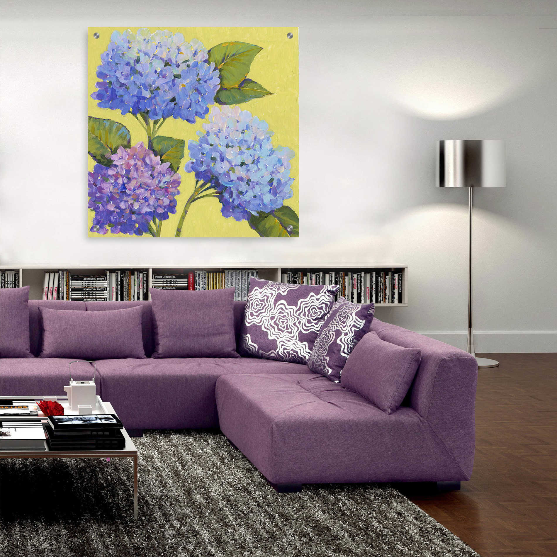 Epic Art 'Spring Hydrangeas II' by Tim O'Toole, Acrylic Glass Wall Art,36x36