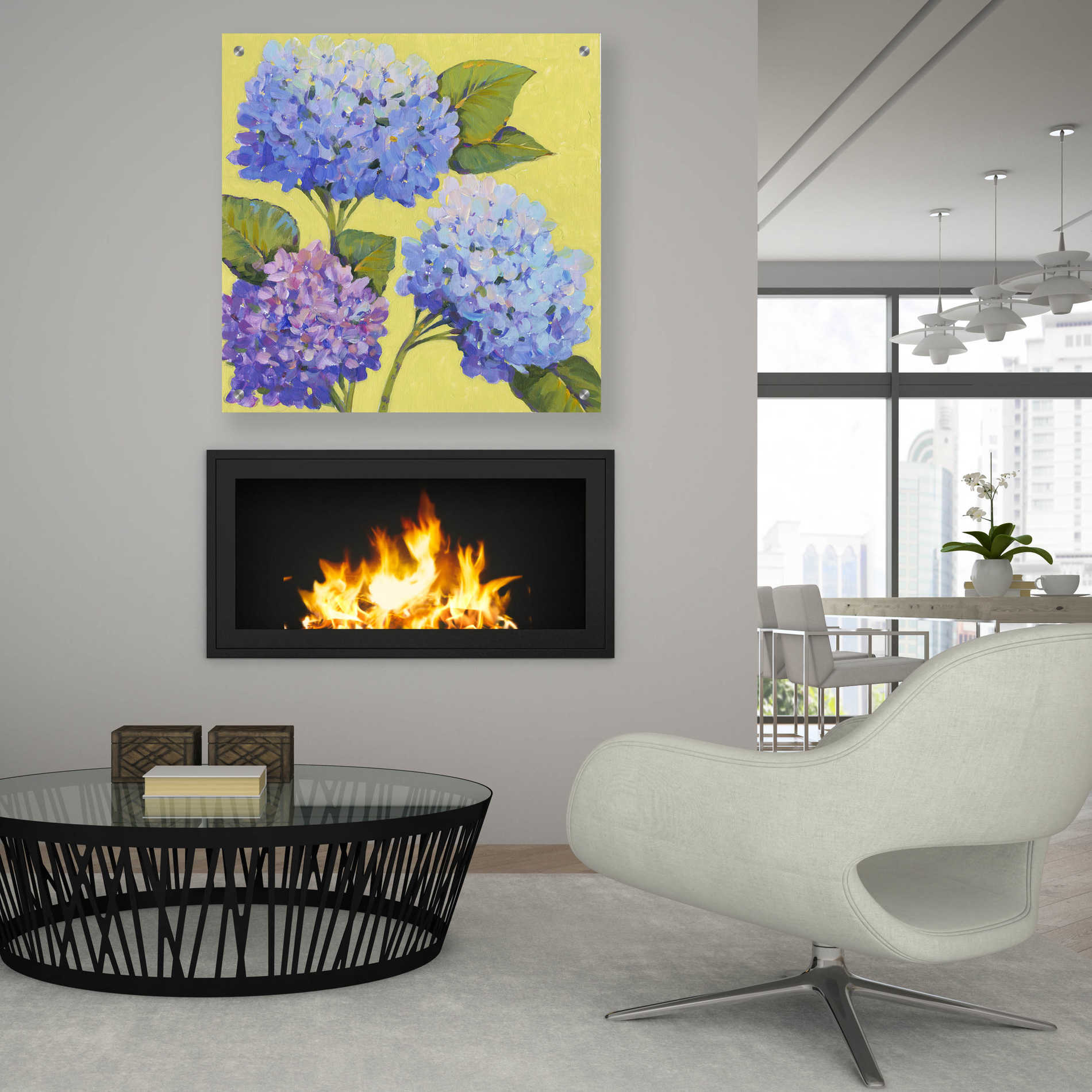 Epic Art 'Spring Hydrangeas II' by Tim O'Toole, Acrylic Glass Wall Art,36x36