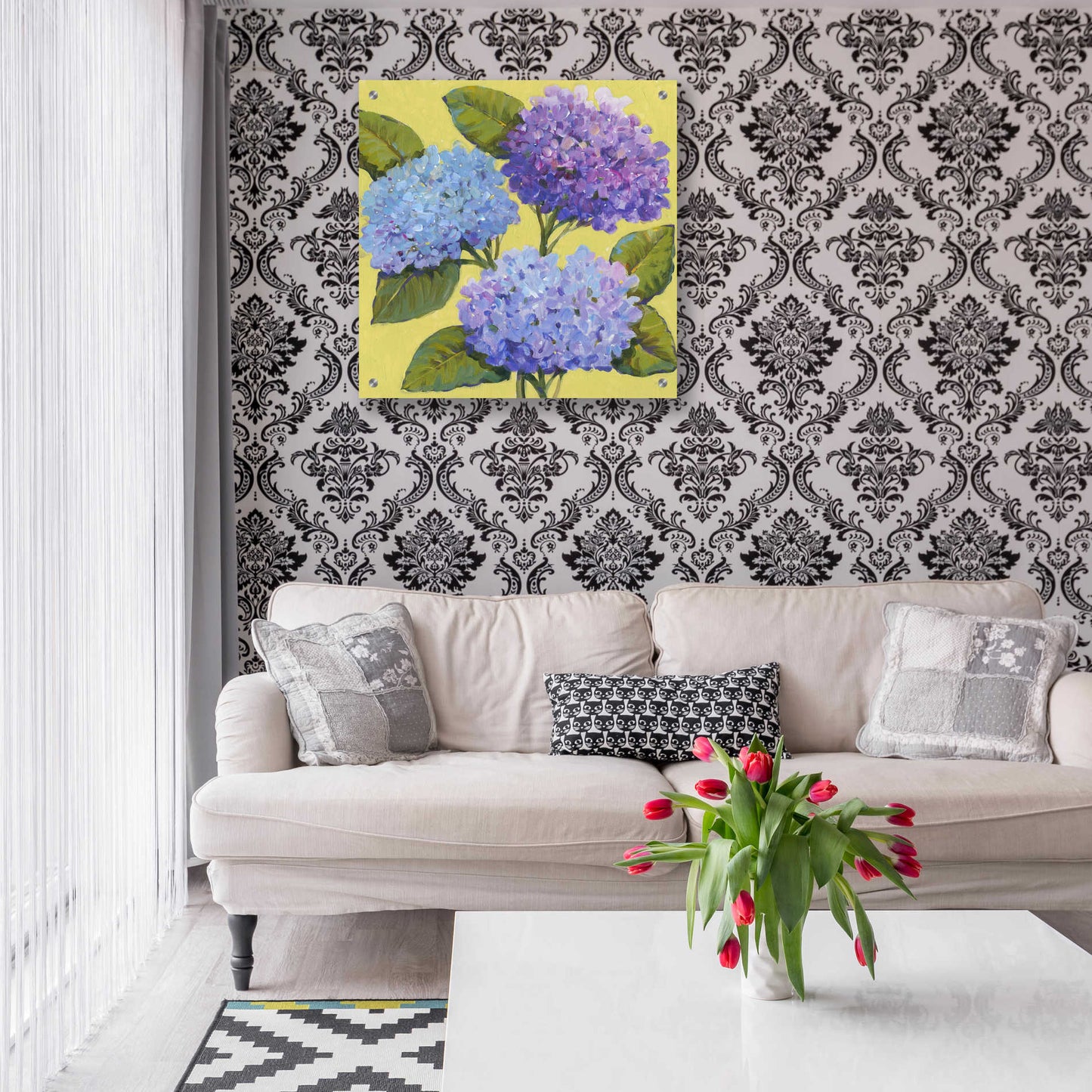 Epic Art 'Spring Hydrangeas I' by Tim O'Toole, Acrylic Glass Wall Art,24x24