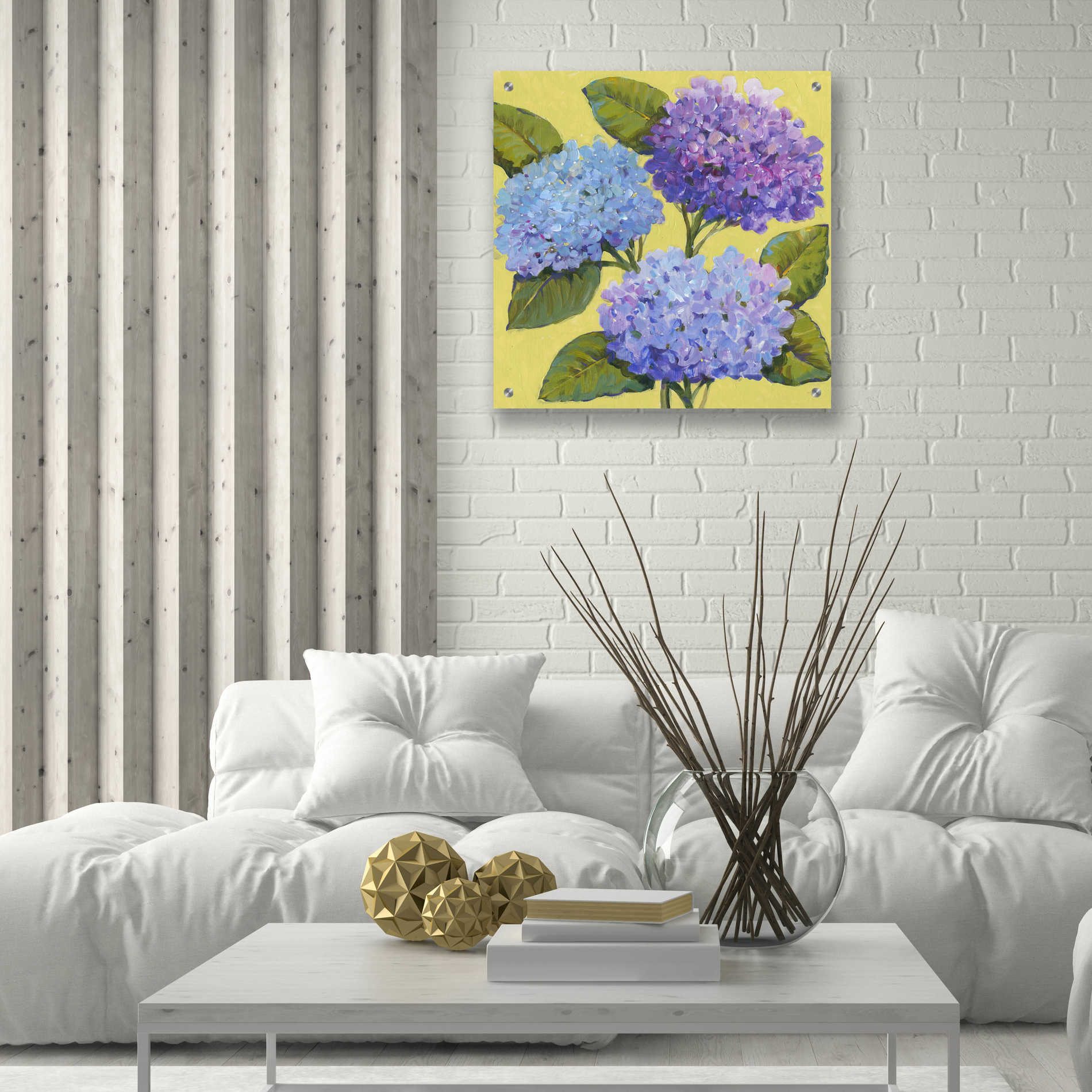 Epic Art 'Spring Hydrangeas I' by Tim O'Toole, Acrylic Glass Wall Art,24x24