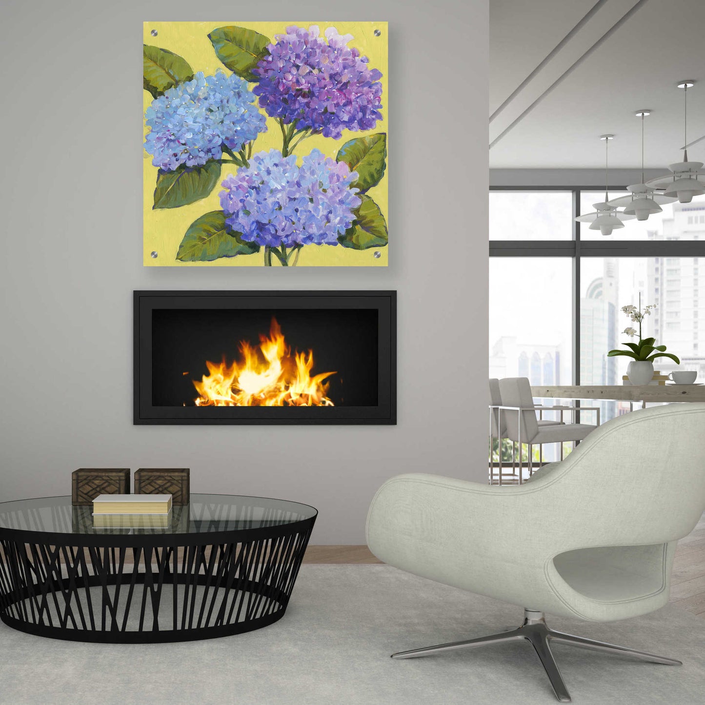 Epic Art 'Spring Hydrangeas I' by Tim O'Toole, Acrylic Glass Wall Art,36x36