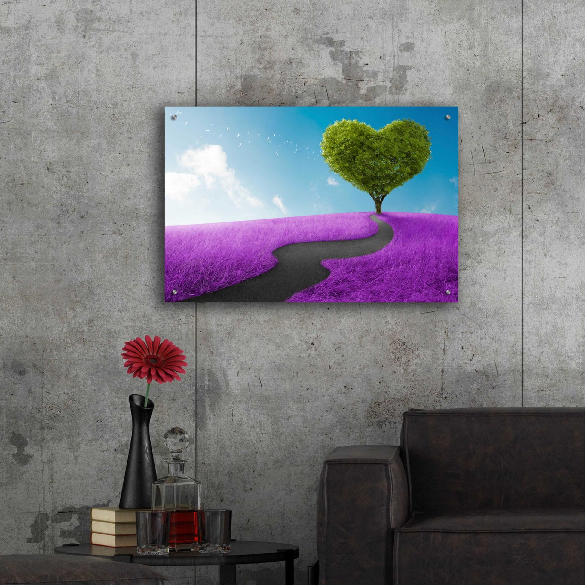 Epic Art 'Follow Your Heart,' Acrylic Glass Wall Art,36x24