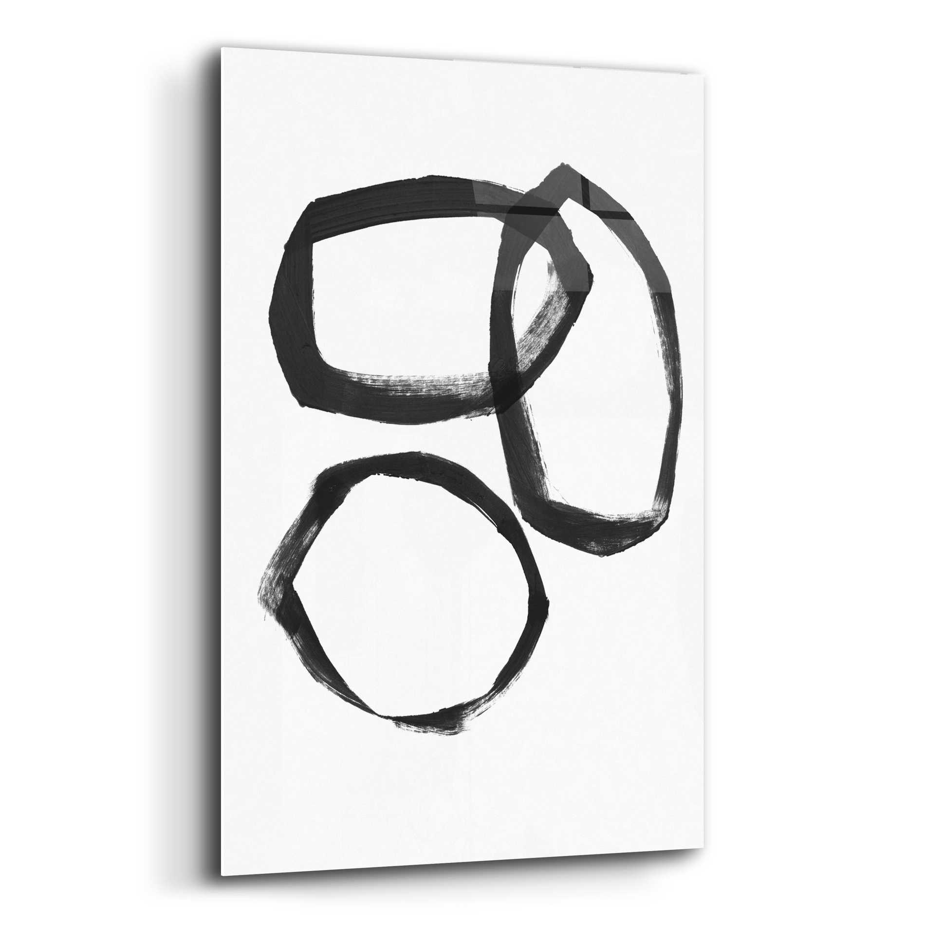 Epic Art 'Brushstroke Circles III' by Linda Woods, Acrylic Glass Wall Art,16x24