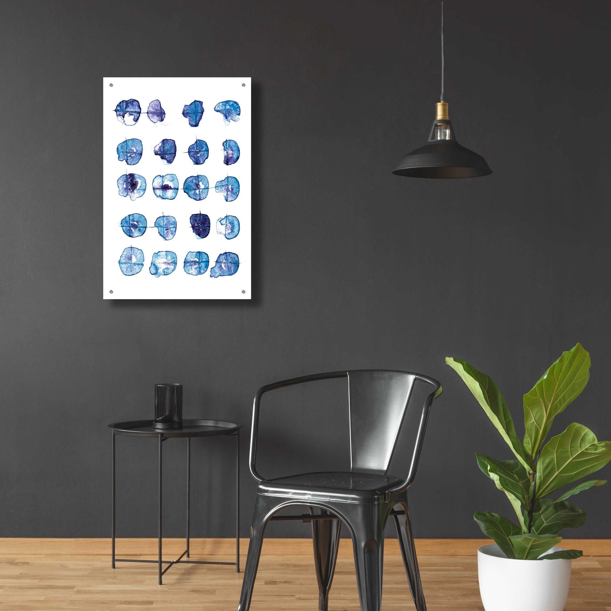 Epic Art 'Indigo Pattern' by Lesia Binkin Acrylic Glass Wall Art,24x36