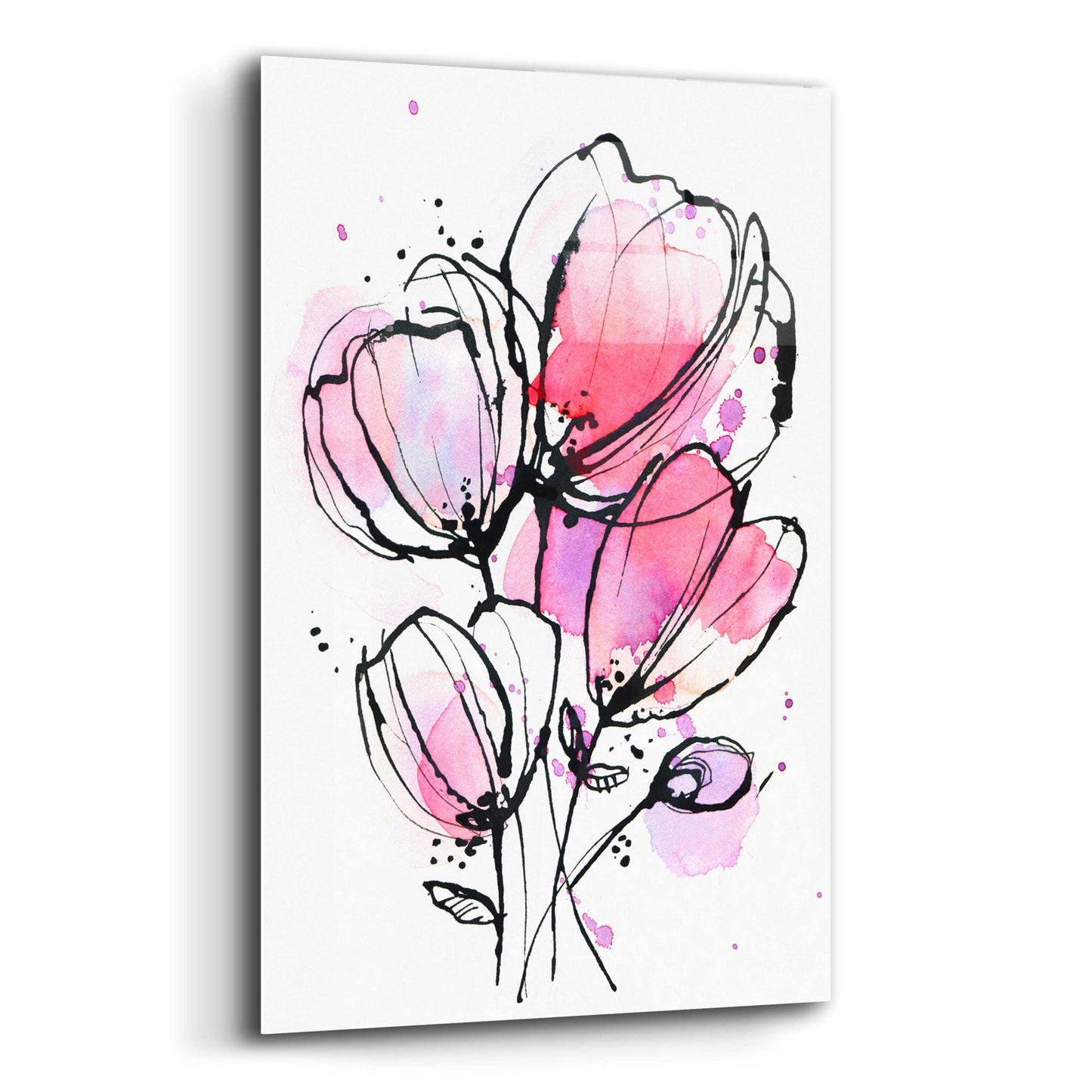 Epic Art 'Pink Mod 1' by Lesia Binkin Acrylic Glass Wall Art,12x16