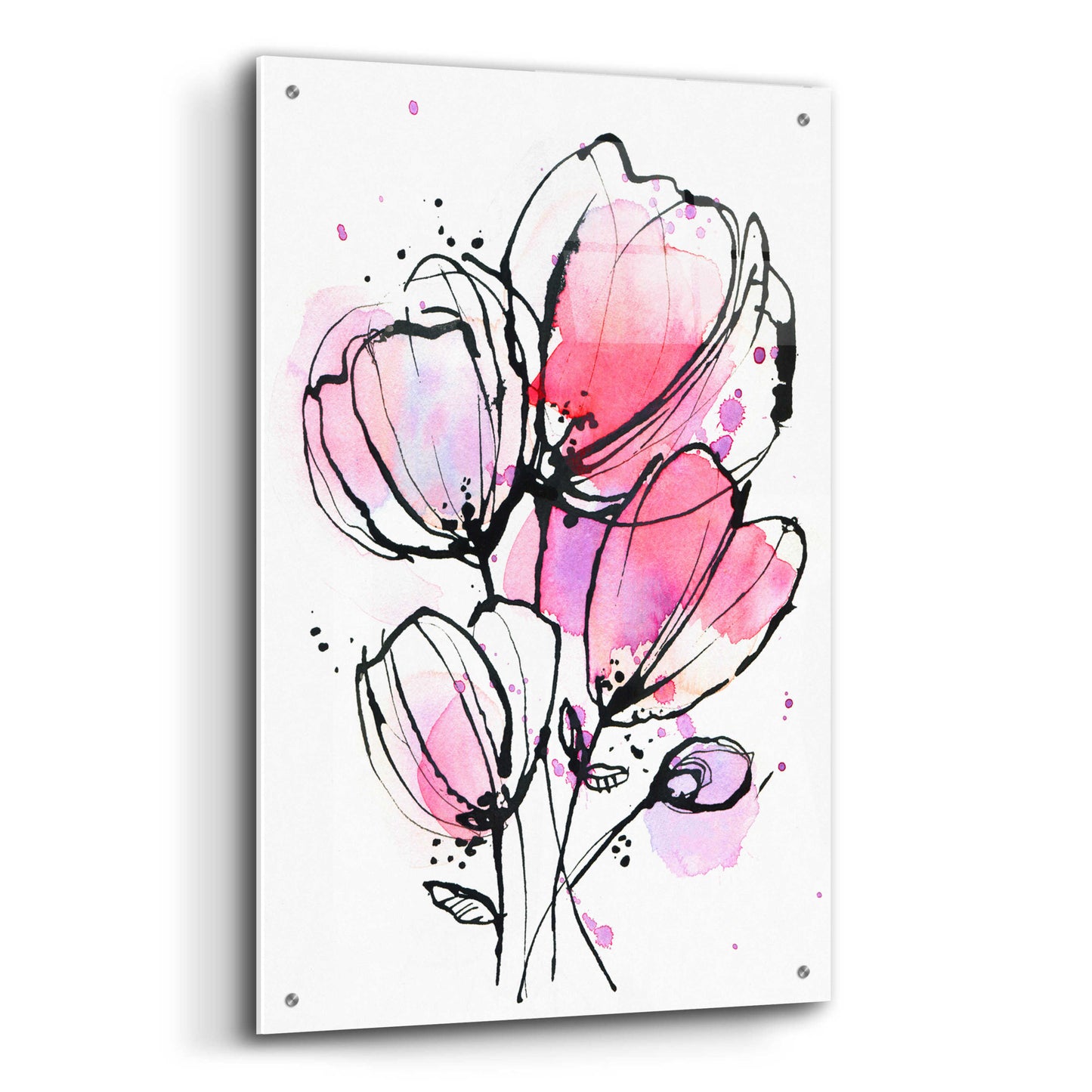 Epic Art 'Pink Mod 1' by Lesia Binkin Acrylic Glass Wall Art,24x36