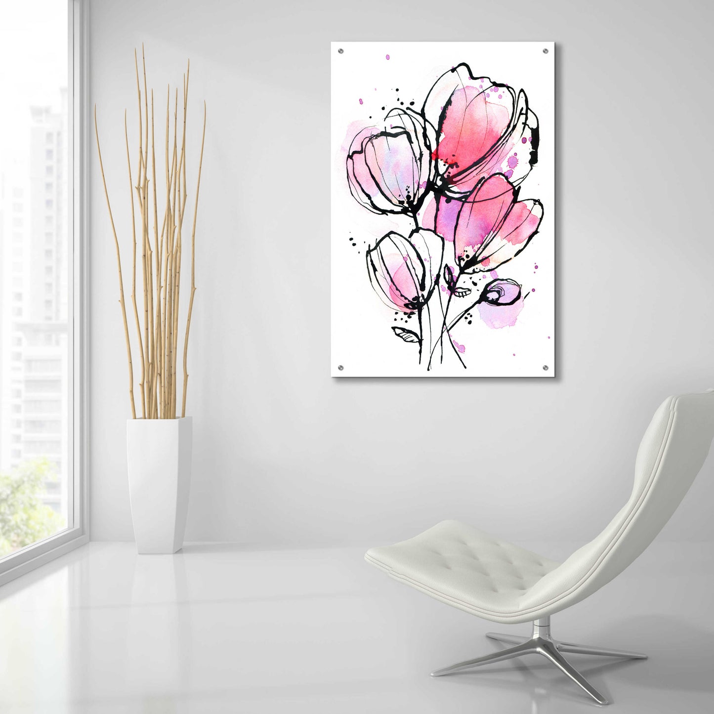 Epic Art 'Pink Mod 1' by Lesia Binkin Acrylic Glass Wall Art,24x36