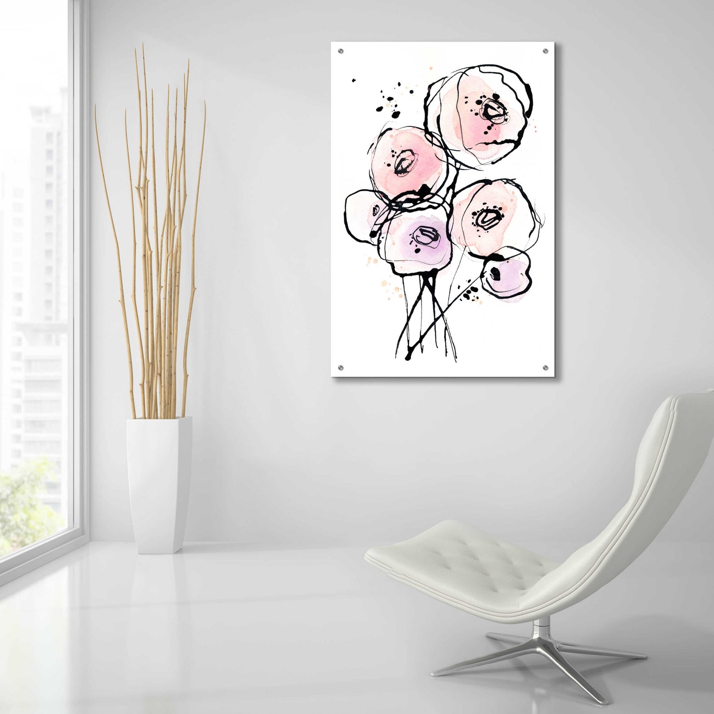 Epic Art 'Pink Mod 2' by Lesia Binkin Acrylic Glass Wall Art,24x36