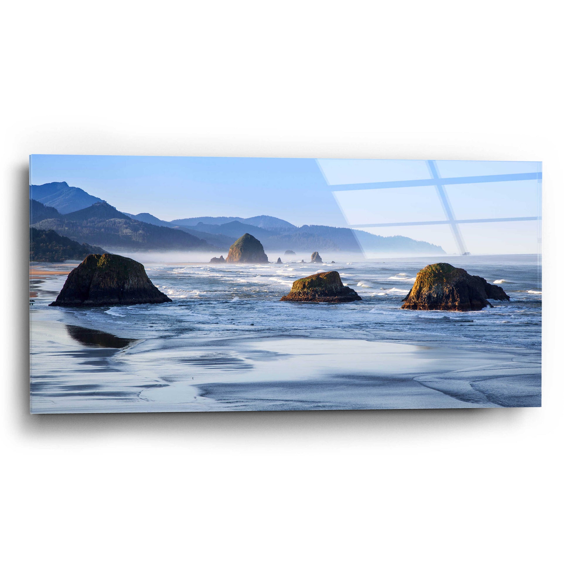 Epic Art 'Cannon Beach' by Michael Broom Acrylic Glass Wall Art,24x12