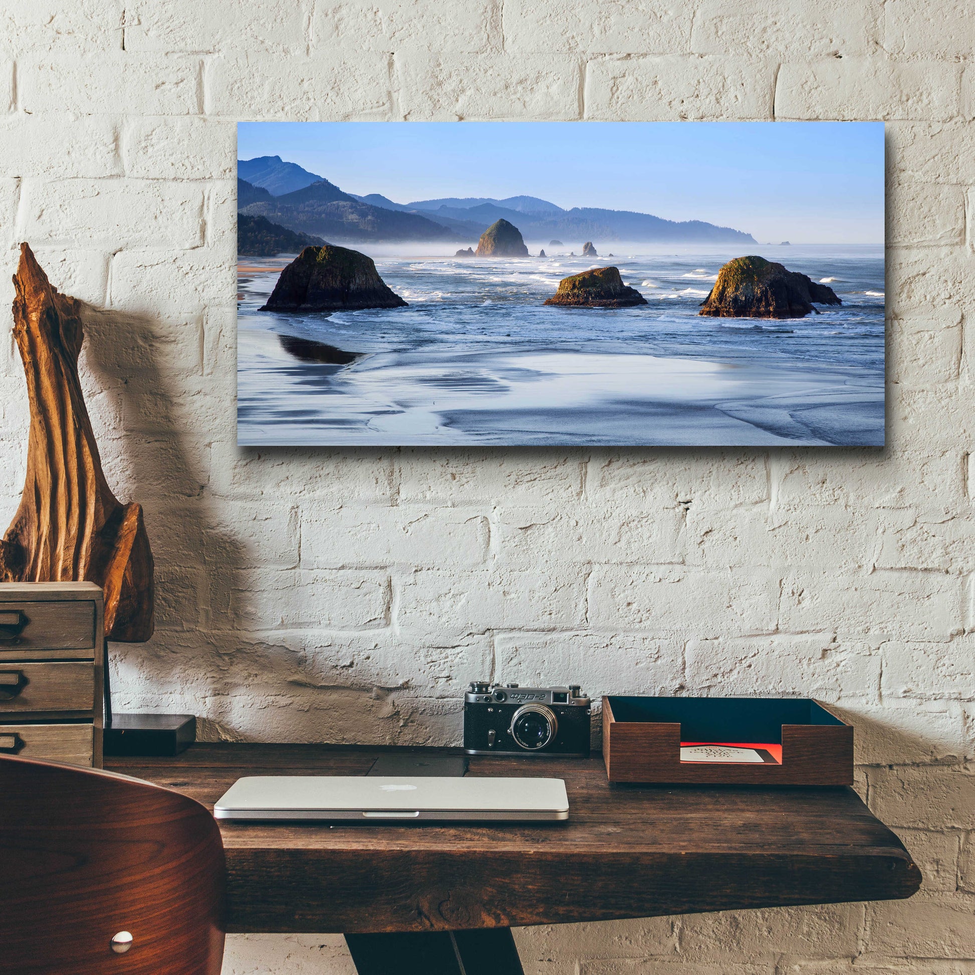 Epic Art 'Cannon Beach' by Michael Broom Acrylic Glass Wall Art,24x12