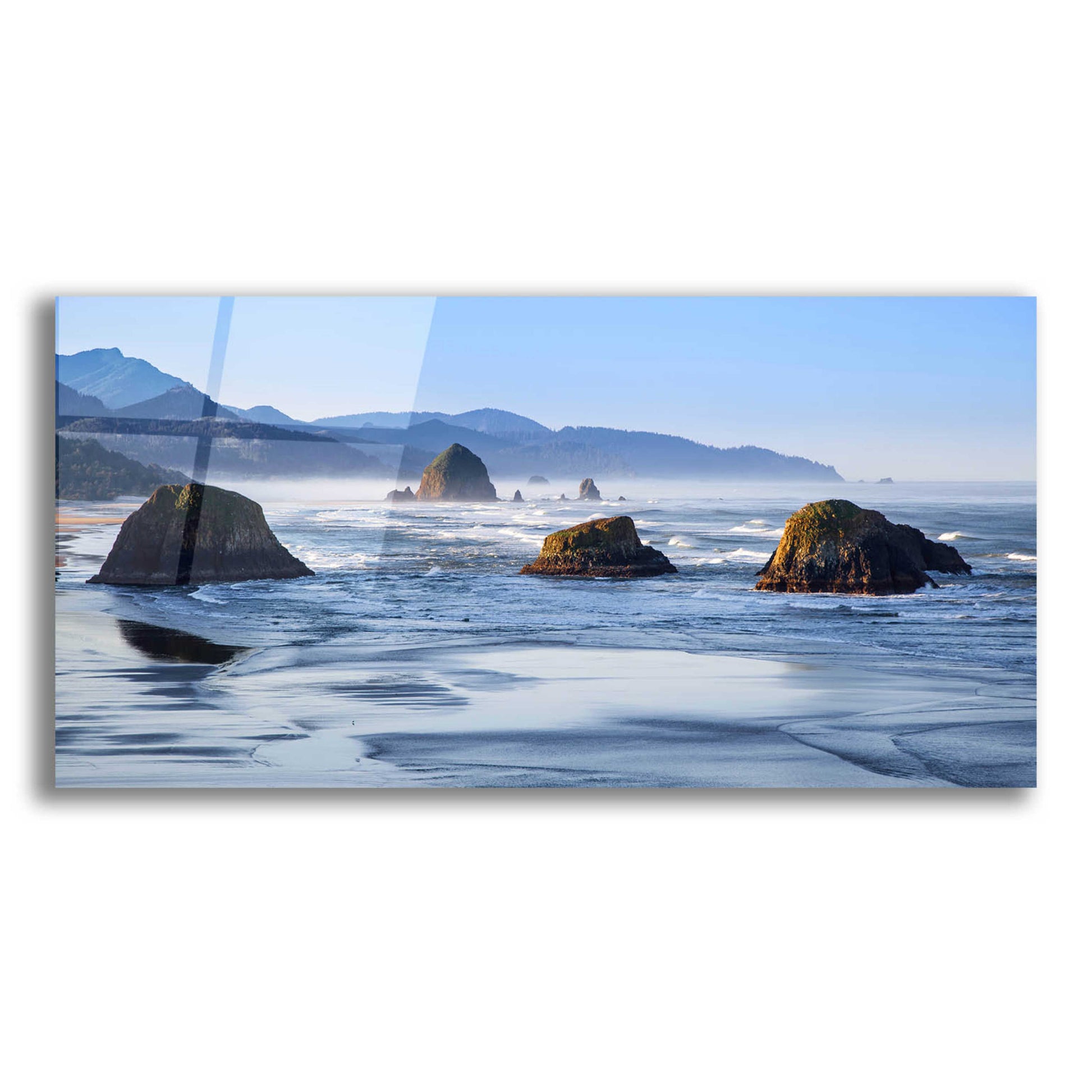 Epic Art 'Cannon Beach' by Michael Broom Acrylic Glass Wall Art,24x12