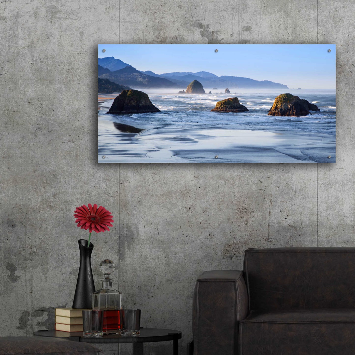 Epic Art 'Cannon Beach' by Michael Broom Acrylic Glass Wall Art,48x24